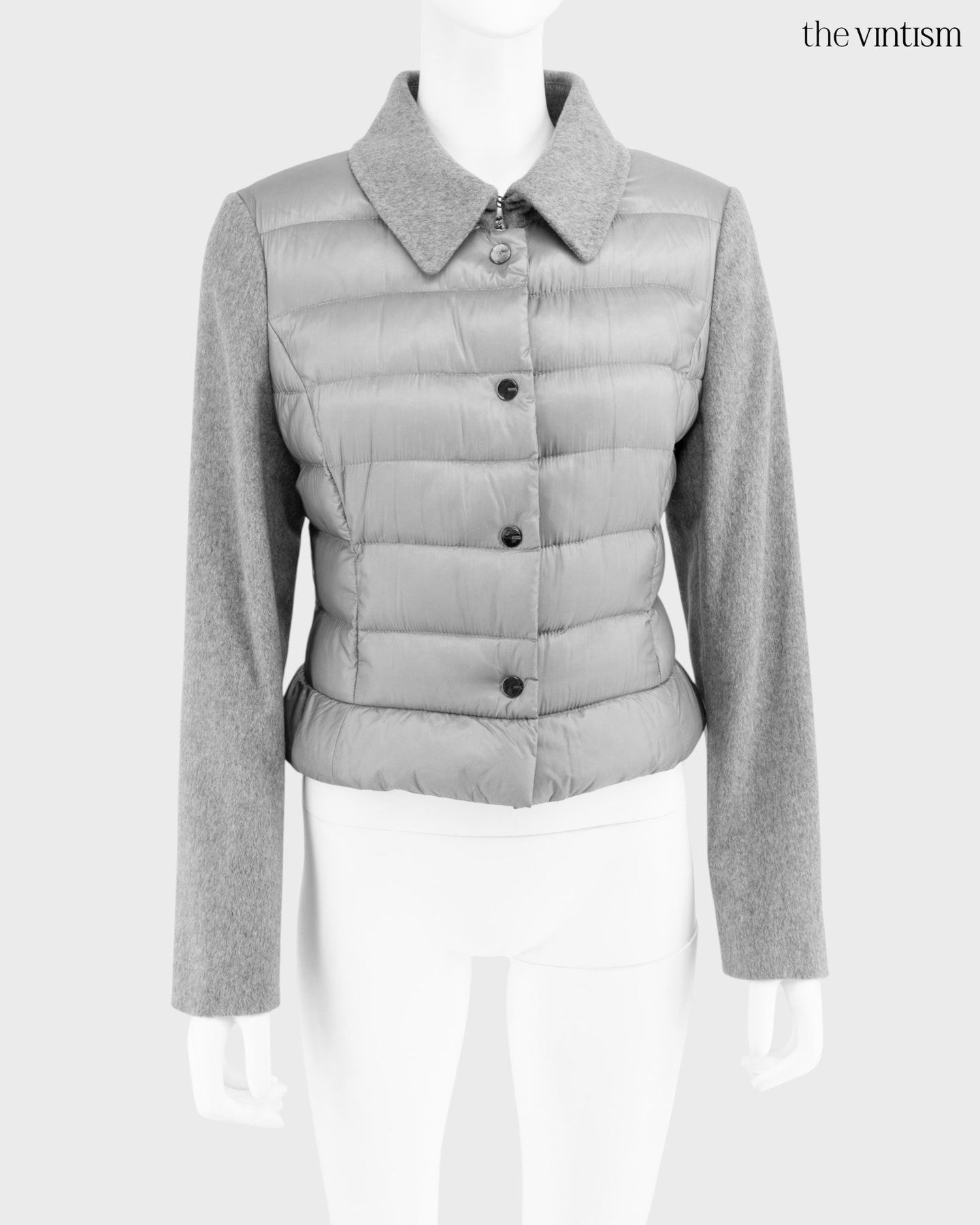 Escada Escada Grey Modular Down Technical Nylon & Wool Coat DE 38 M Size M / US 6-8 / IT 42-44 - 2 Thumbnail