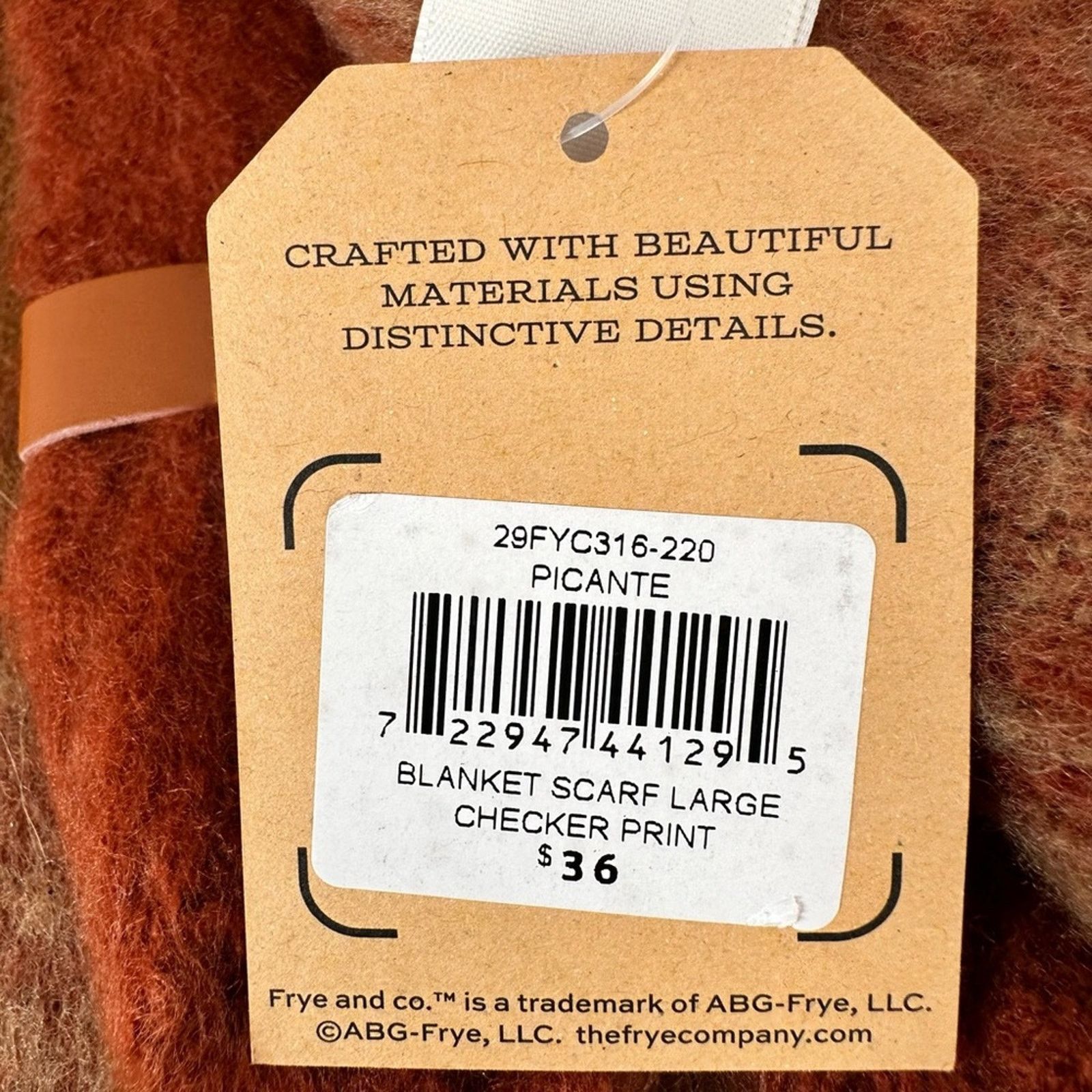 Frye NWT Frye And Co Wide Band Fringed Winter Scarf Pumpkin Spice Size ONE SIZE - 3 Thumbnail