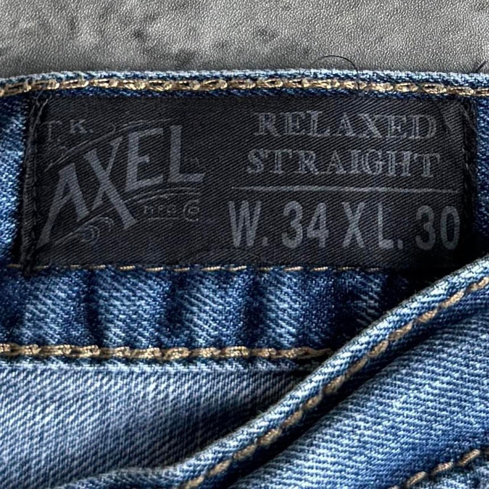 Japanese Brand × Vintage Vintage Y2K AXEL Denim Embroidered Graphic Denim Jeans Size US 34 / EU 50 - 4 Thumbnail