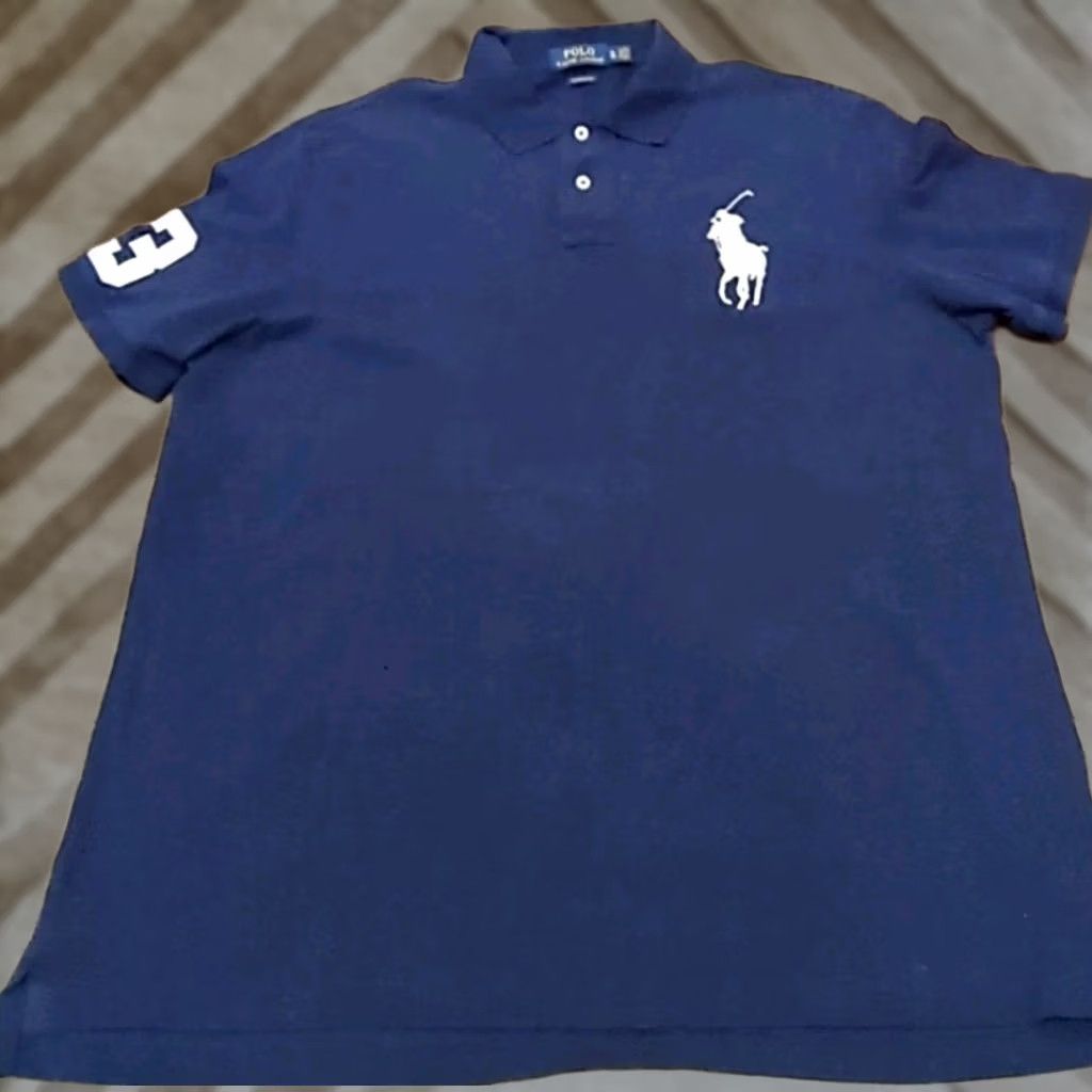 Polo Ralph Lauren VINTAGE Polo Ralph Lauren Big Pony Shirt XL Blue Adjustable Collar Short Sleeve Size US XL / EU 56 / 4 - 1 Thumbnail