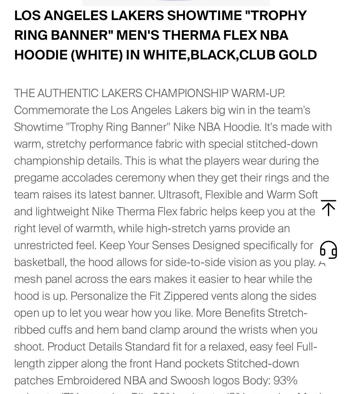 Nike LOS ANGELES LAKERS SHOWTIME "TROPHY RING BANNER" 2020 Size US XL / EU 56 / 4 - 7 Thumbnail
