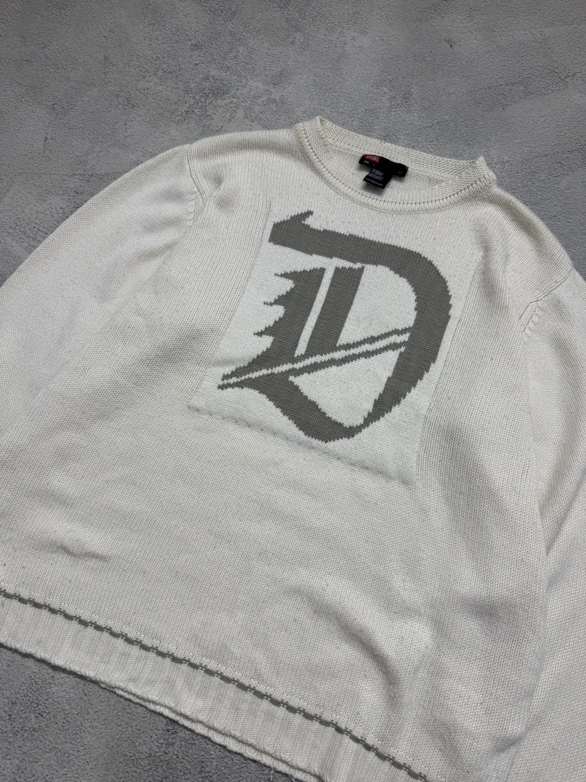 Diesel Vintage Y2k Diesel Center Logo Knited Sweater Size US L / EU 52-54 / 3 - 8 Thumbnail