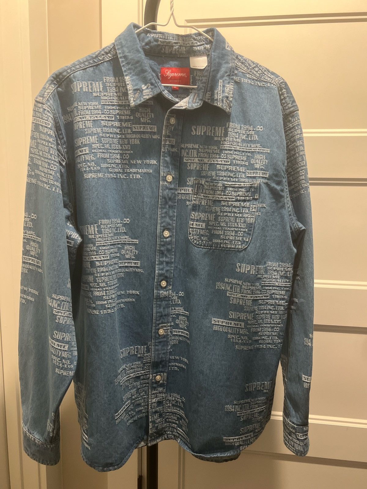 Supreme supreme trademark jacquard denim set - washed blue Size US M / EU 48-50 / 2 - 2 Thumbnail