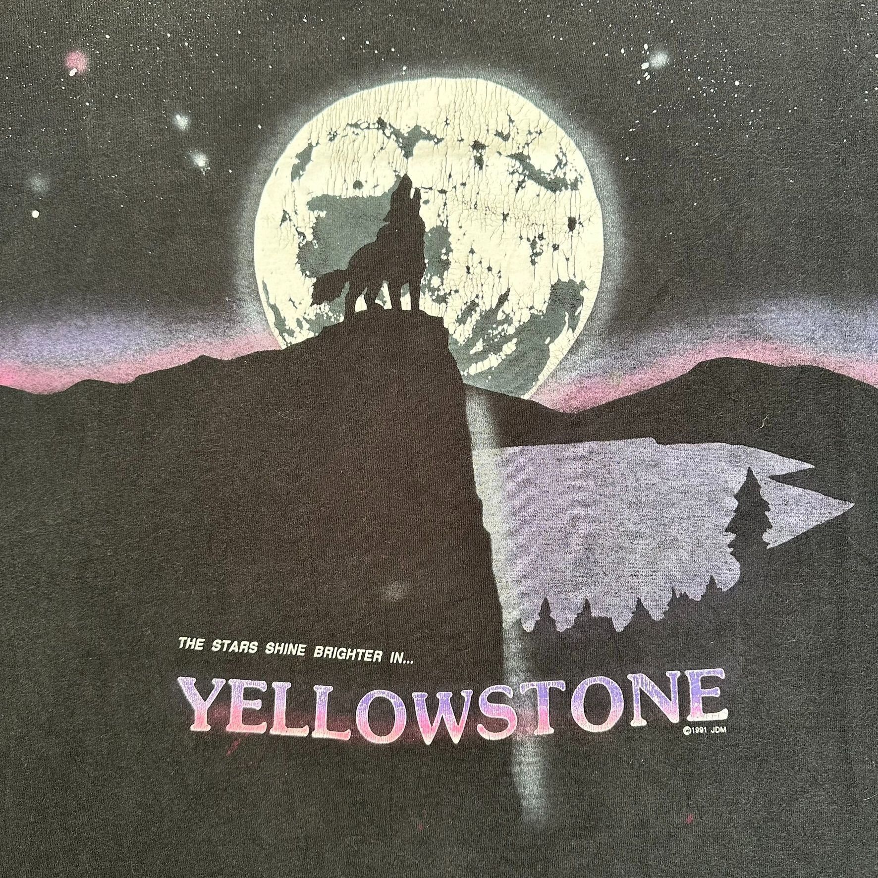 Fruit Of The Loom Vintage 90s Yellowstone Wolf AOP T-Shirt Gorpcore Single Sti Size US XL / EU 56 / 4 - 3 Thumbnail