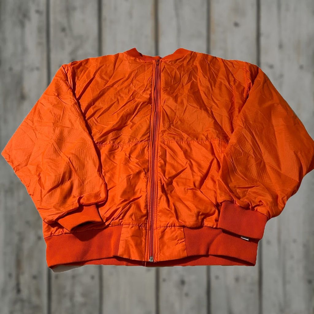 Russell Athletic VINTAGE Russell Athletic Bomber Jacket Orange Large 80s Waffle Knit Lined Nylon Men’s L Size US L / EU 52-54 / 3 - 1 Thumbnail