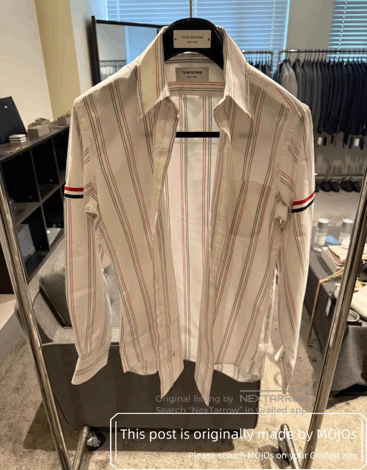 Thom Browne Sz 2 Thom Browne Double Sleeves Stripe Pattern White Shirt. Size US M / EU 48-50 / 2 - 1 Thumbnail