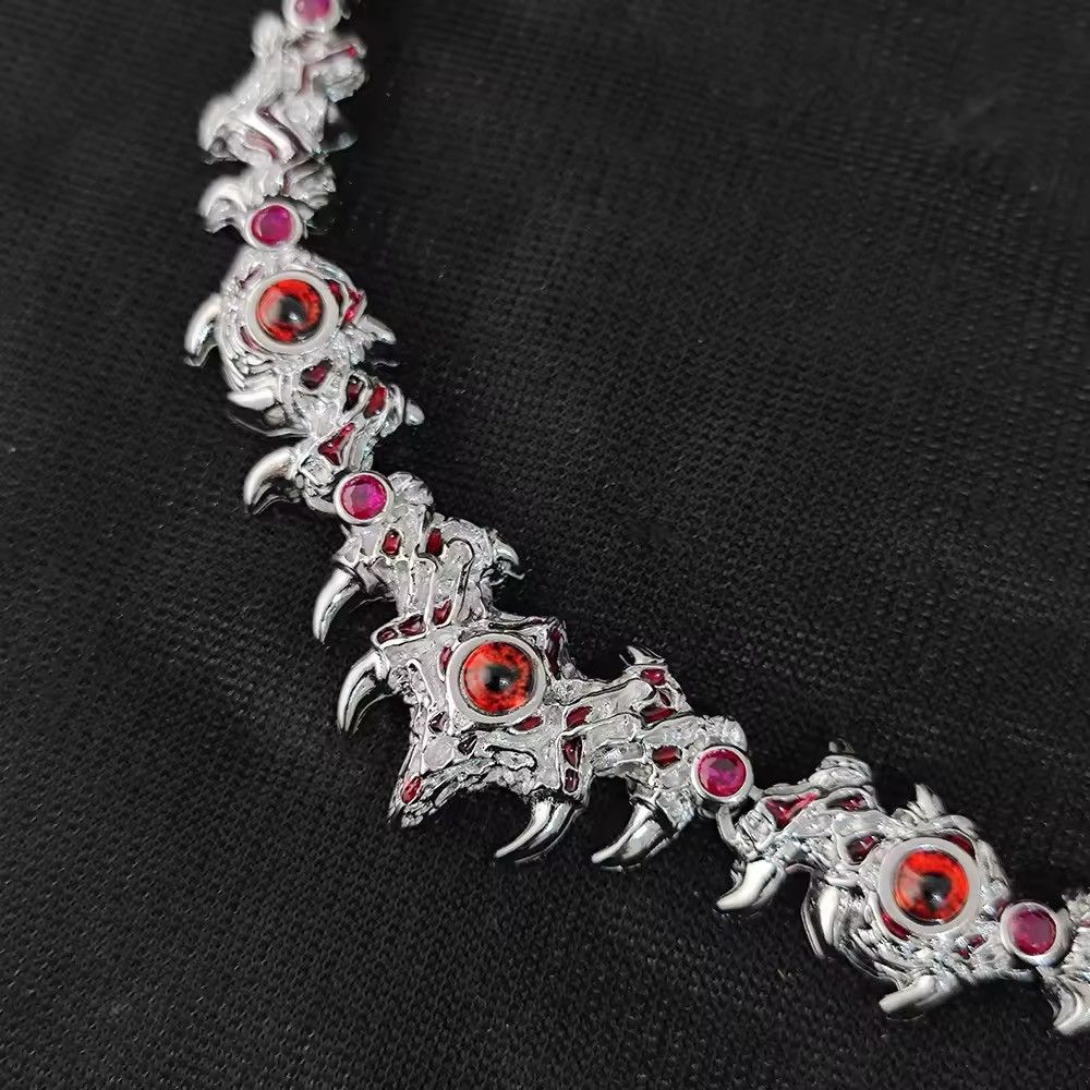 Jewelry × Vintage Red Eyes Ice Glass Fork Claw Chain Necklace Size ONE SIZE - 5 Thumbnail