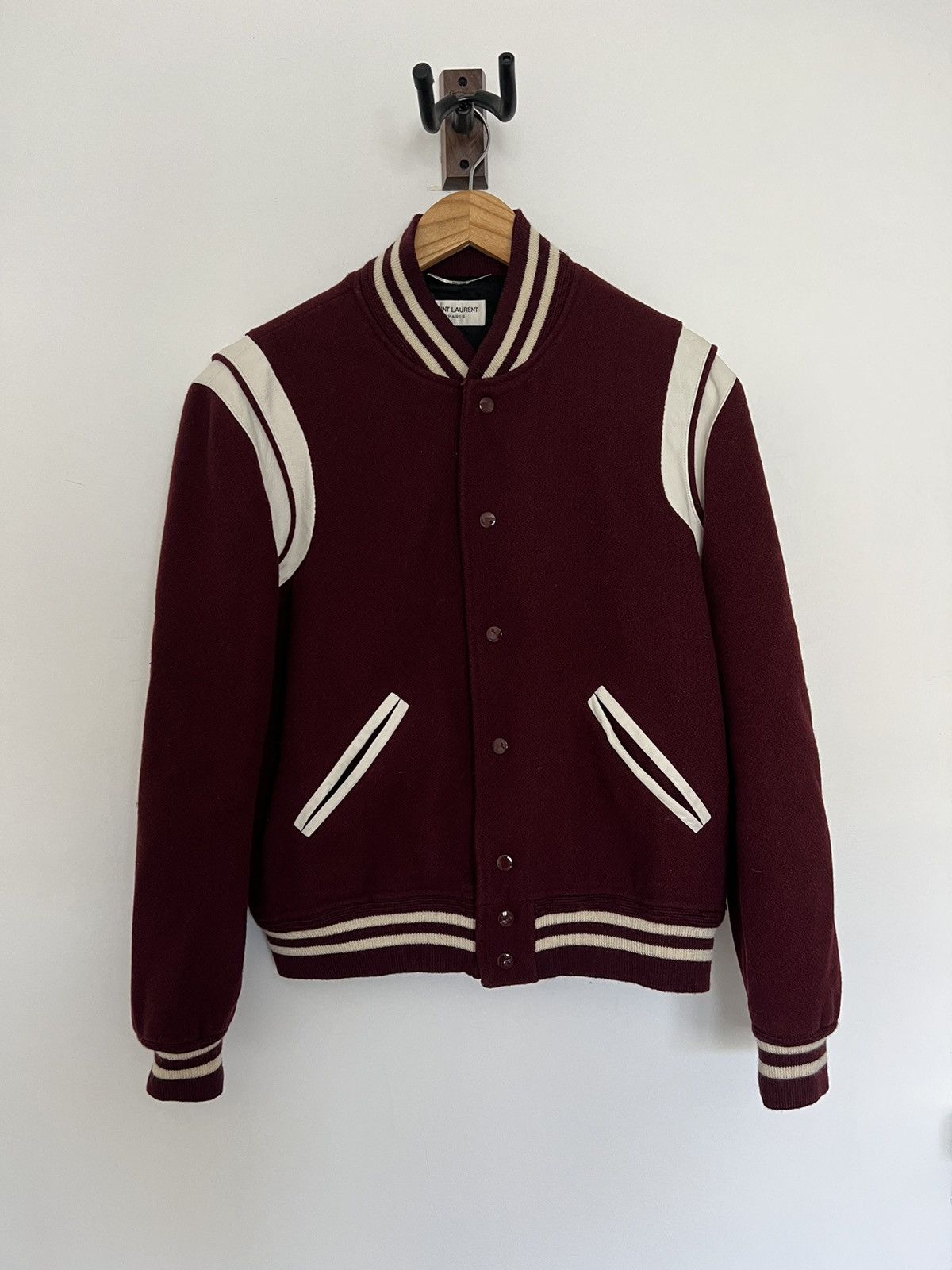 image of Saint Laurent Paris Burgundy Teddy in Burgandy, Men's (Size Medium)