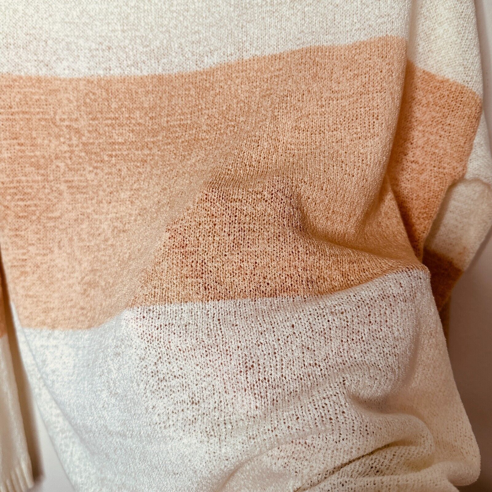 Other Newbury Kustom Peach & Cream Color Block Round Neck Sweater Size M / US 6-8 / IT 42-44 - 6 Thumbnail