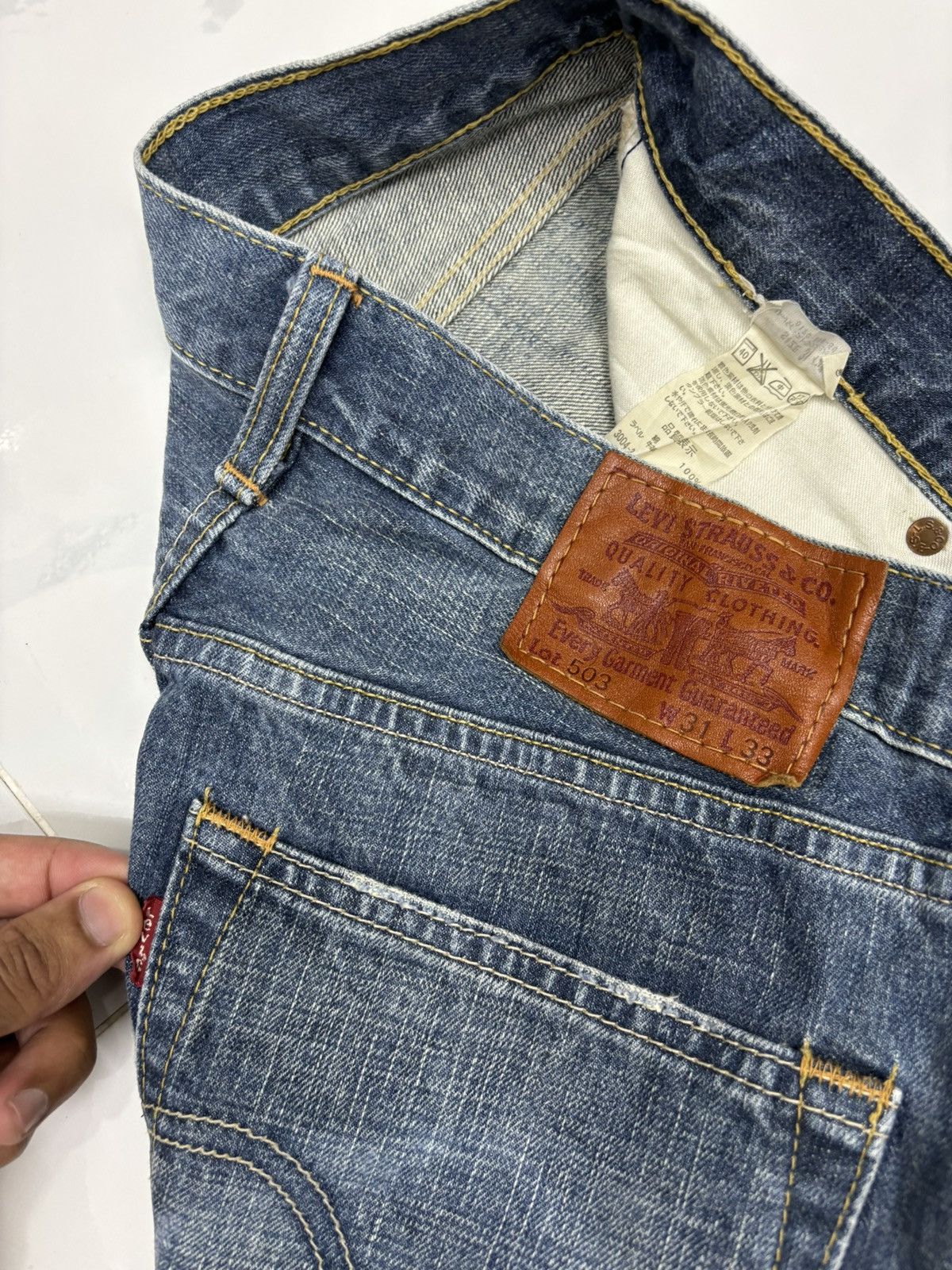 Kapital VINTAGE LEVIS 503 CLAW MARK DISTRESSED DENIM JEANS Size US 31 - 10 Thumbnail