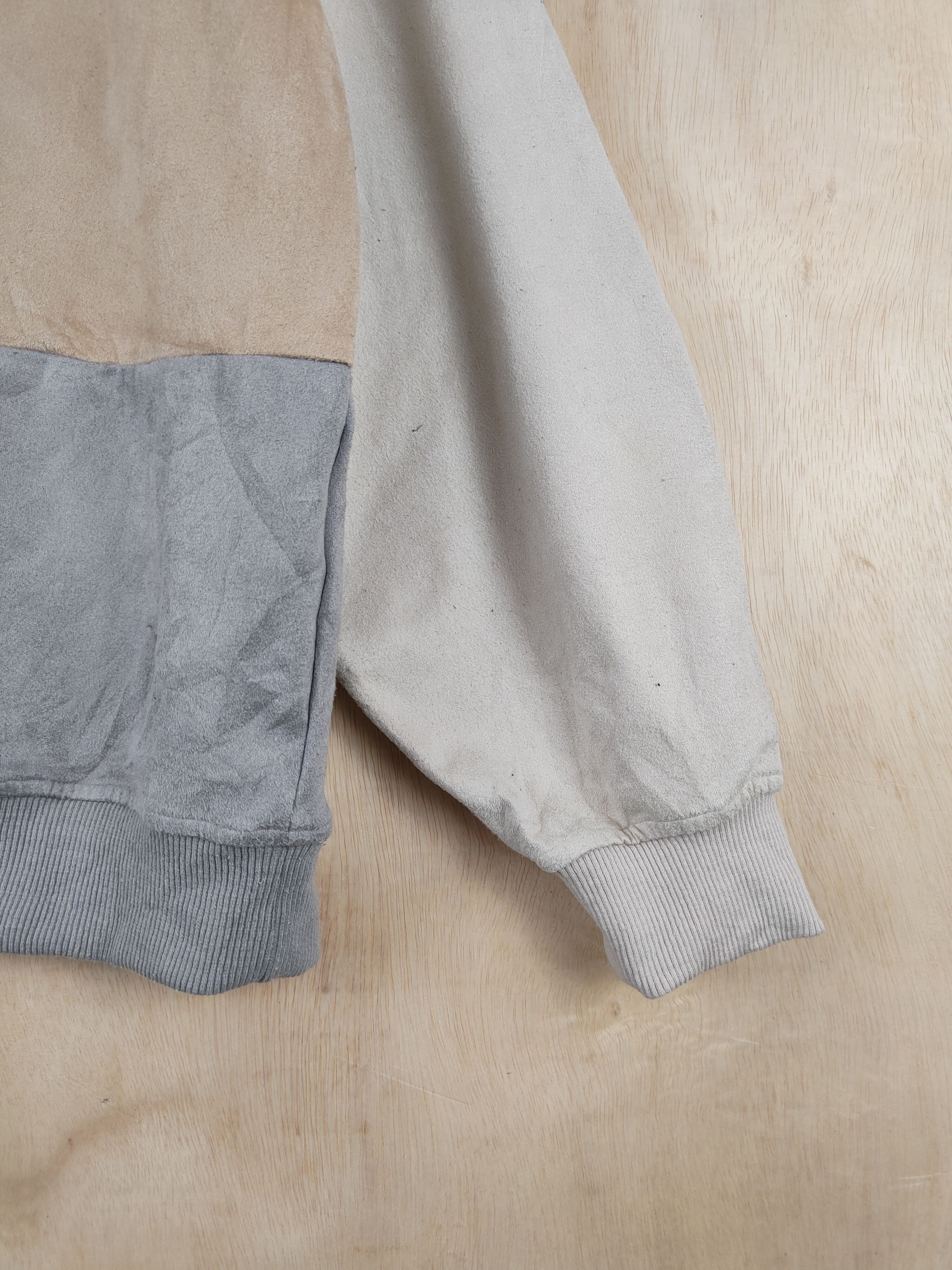 Japanese Brand Takeo Kikuchi Gray Brown patchwork Sweatshirts #S2561 Size US L / EU 52-54 / 3 - 6 Thumbnail