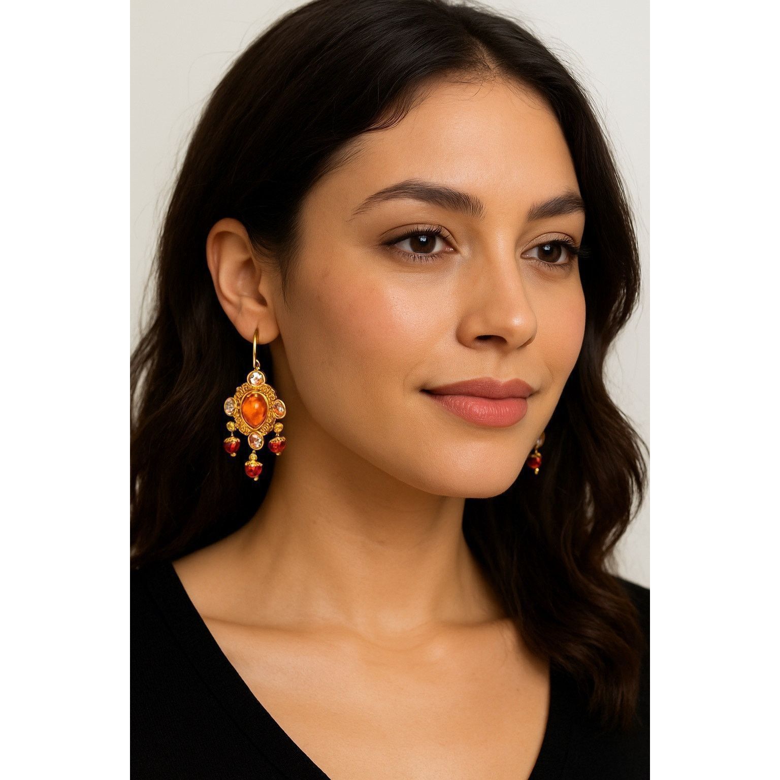 Other Vintage Boho Bollywood Glam Gold Chandelier Drop Earrings Size ONE SIZE - 1 Thumbnail