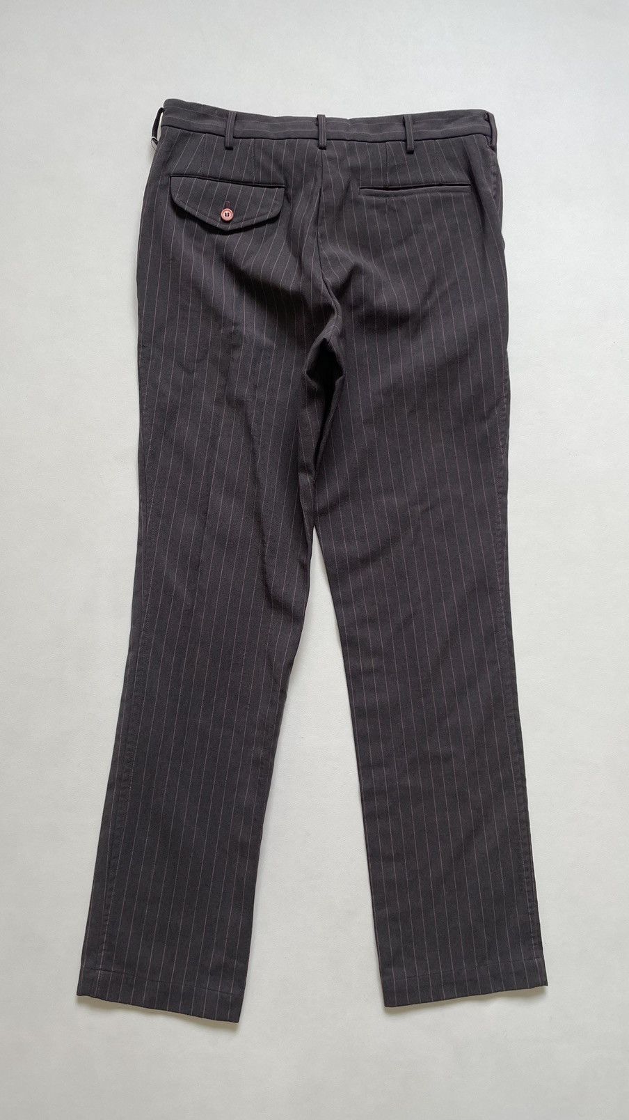 S/S 05 Grey/Pink Wool Pinstripe Trousers
