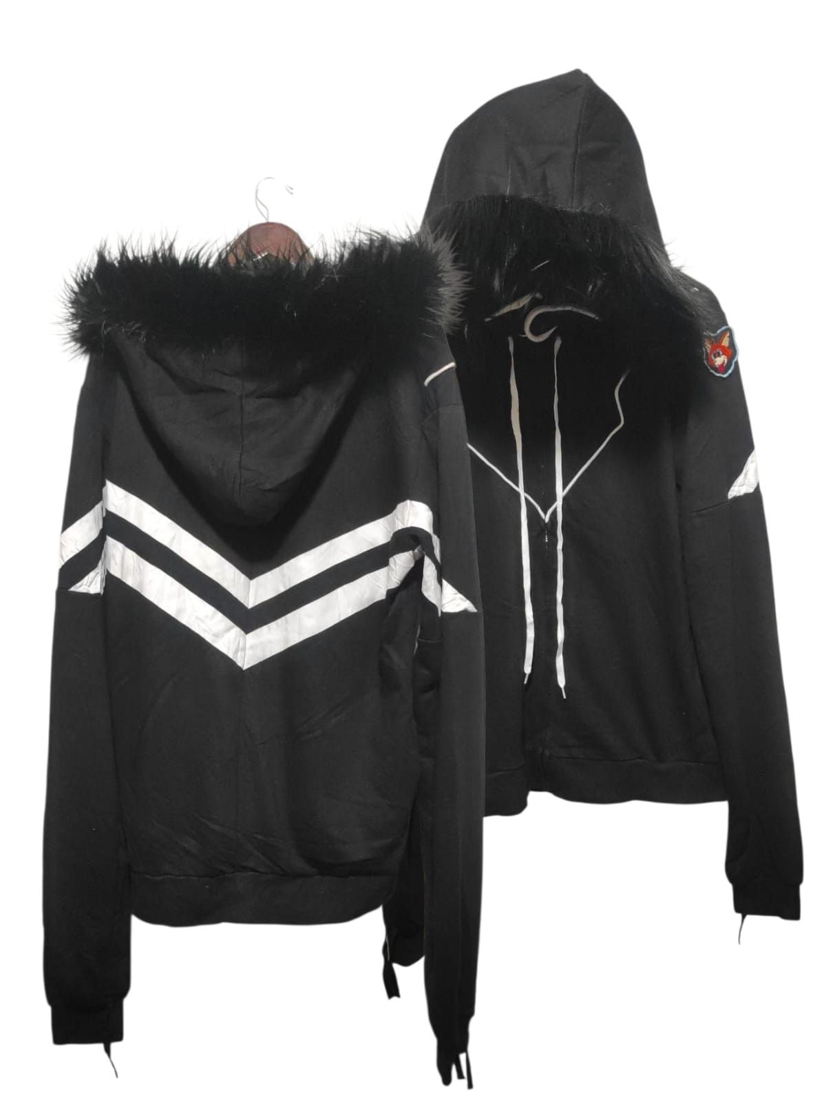 Japanese Brand Unknow black zip fur hoodie ifsix LGB style Size US L / EU 52-54 / 3 - 2 Thumbnail