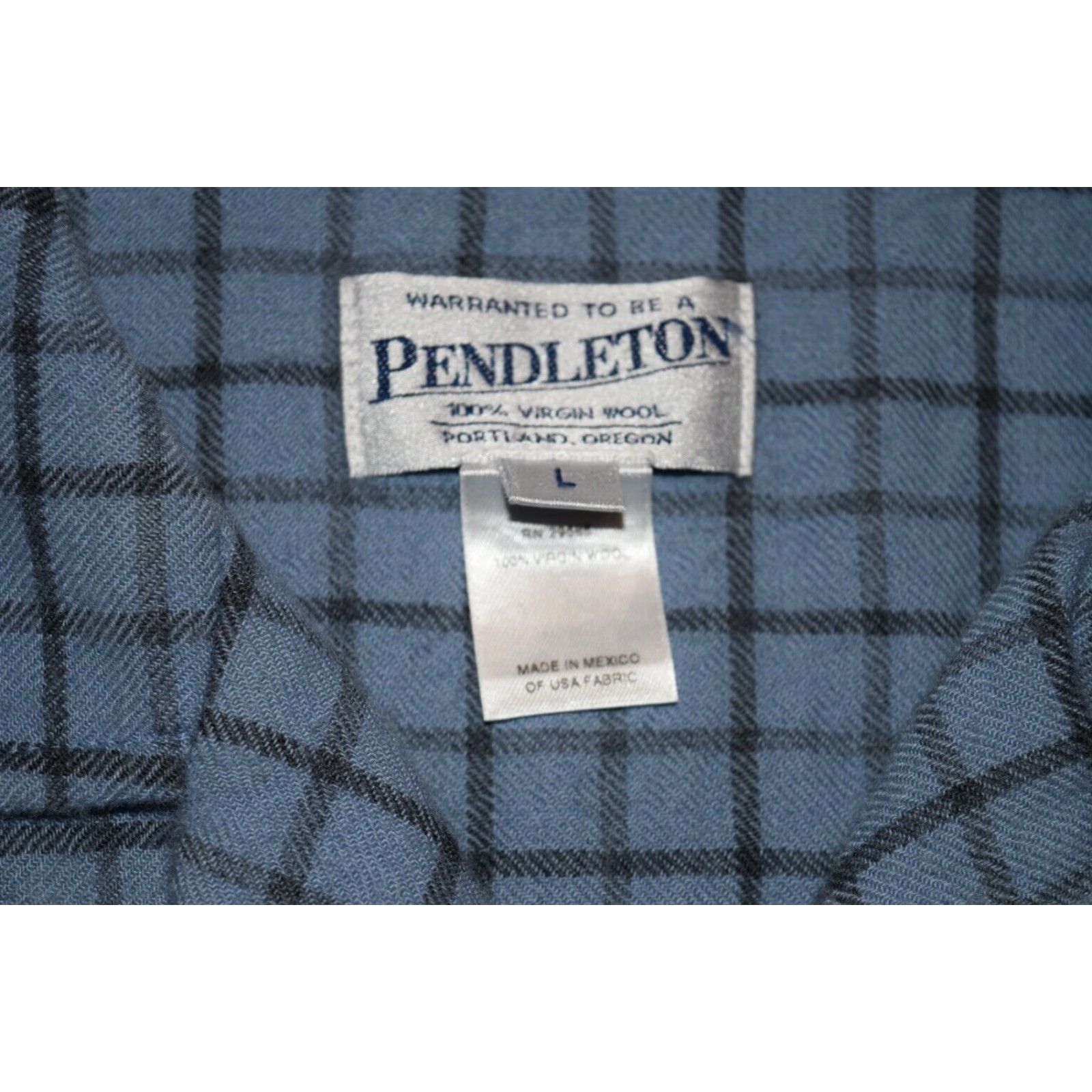 Pendleton VINTAGE Pendleton Women's Wool Shirt - Light Blue, Size L, Long Sleeve Blouse, 100% Wool Size L / US 10 / IT 46 - 5 Thumbnail