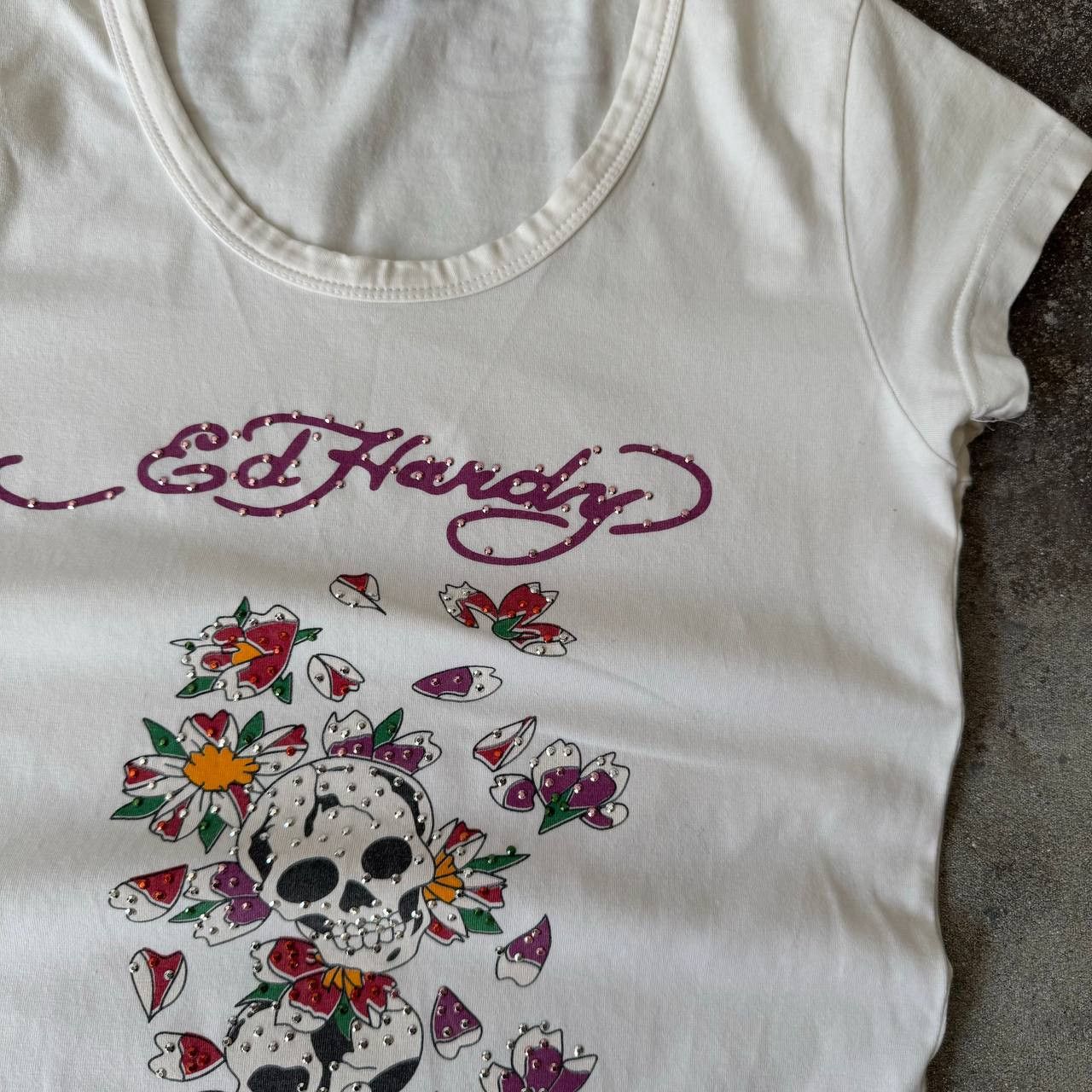 Christian Audigier × Ed Hardy × Vintage Y2K Ed Hardy By Christian Audigier Long T-Shirt / Dress Size L / US 10 / IT 46 - 5 Thumbnail
