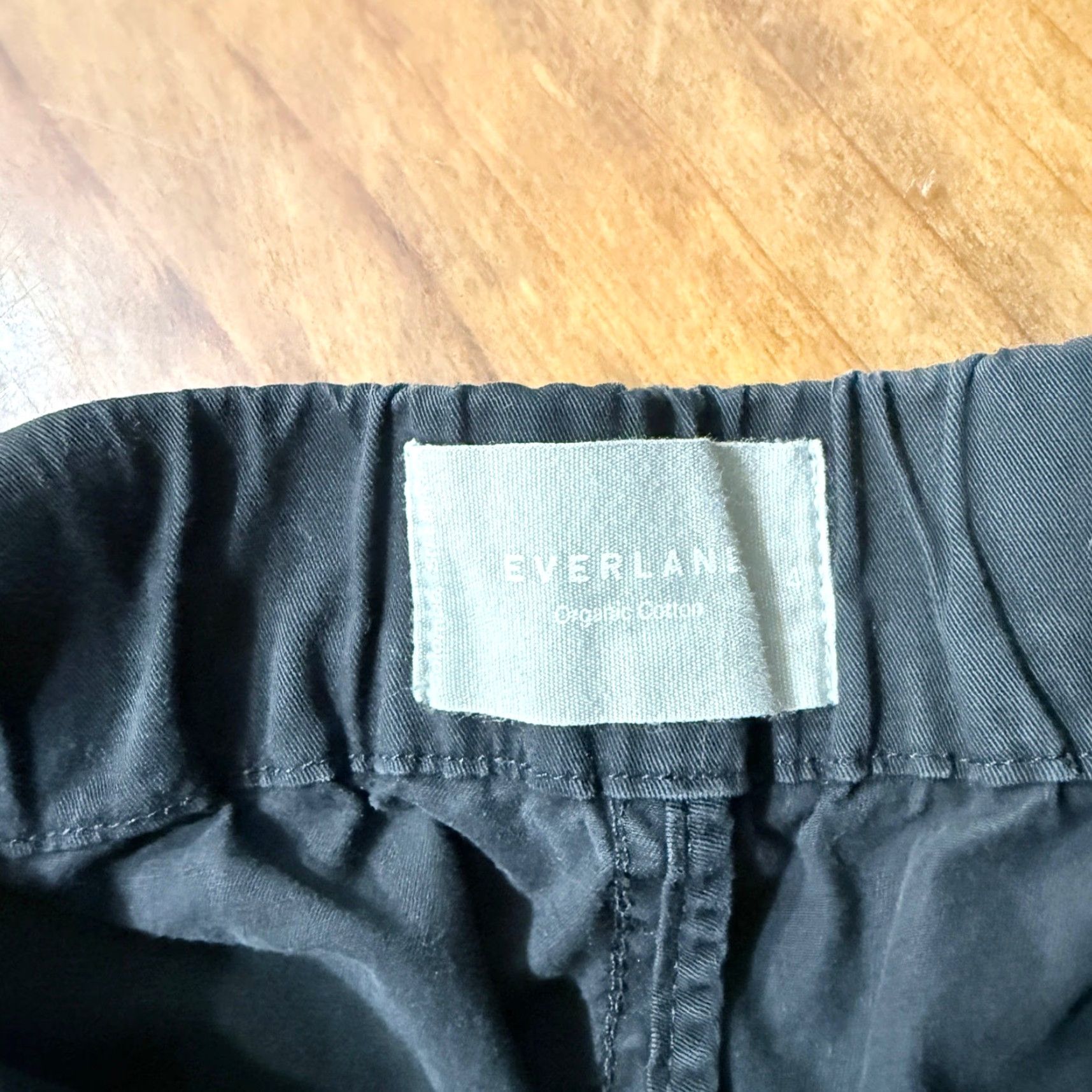 Everlane Everlane Womens Chino Pants Wide-Leg 4 Pull On Black Knit Cotton Casual Vintage No Size 27" / US 4 / IT 40 - 4 Thumbnail