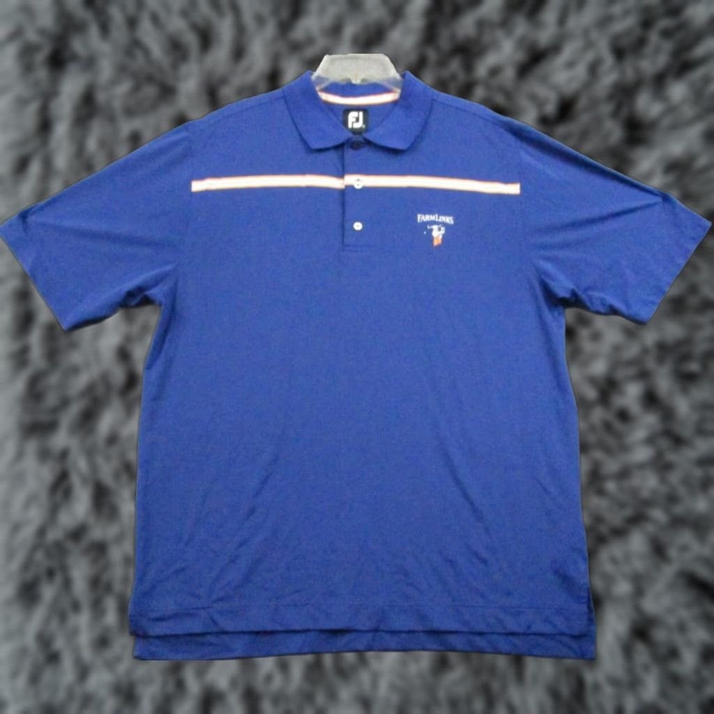 Footjoy Footjoy FJ Polo Shirt Large Men's Short Sleeve Golf Blue Stretch Polo Shirt Size US L / EU 52-54 / 3 - 1 Thumbnail