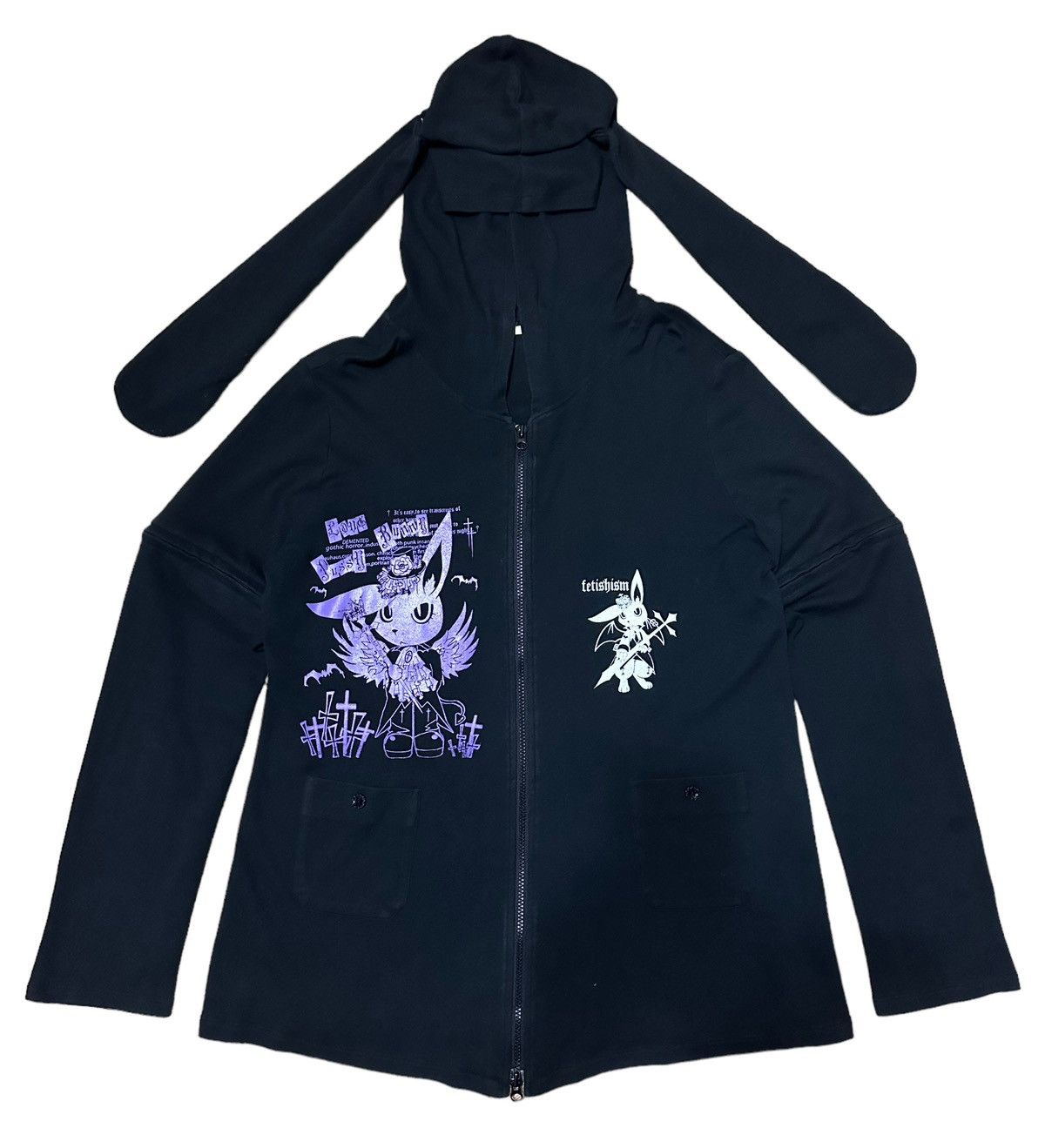 image of Archival Clothing Glamorous Fuckin' Rock Gothic Hoodie in Black, Men's (Size Medium)