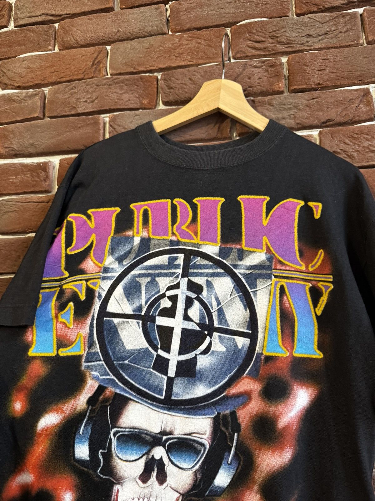 Rap Tees Vintage 90s Public Enemy Rap Band Tee Skull Grail Black Rare Size US L / EU 52-54 / 3 - 4 Thumbnail