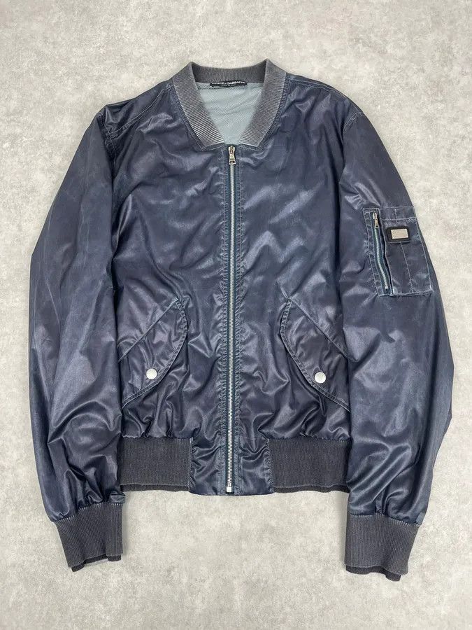 Dolce & Gabbana 2000s Dolce & Gabbana Navy Nylon Multi-Pocket Bomber Jacket Size US L / EU 52-54 / 3 - 4 Thumbnail