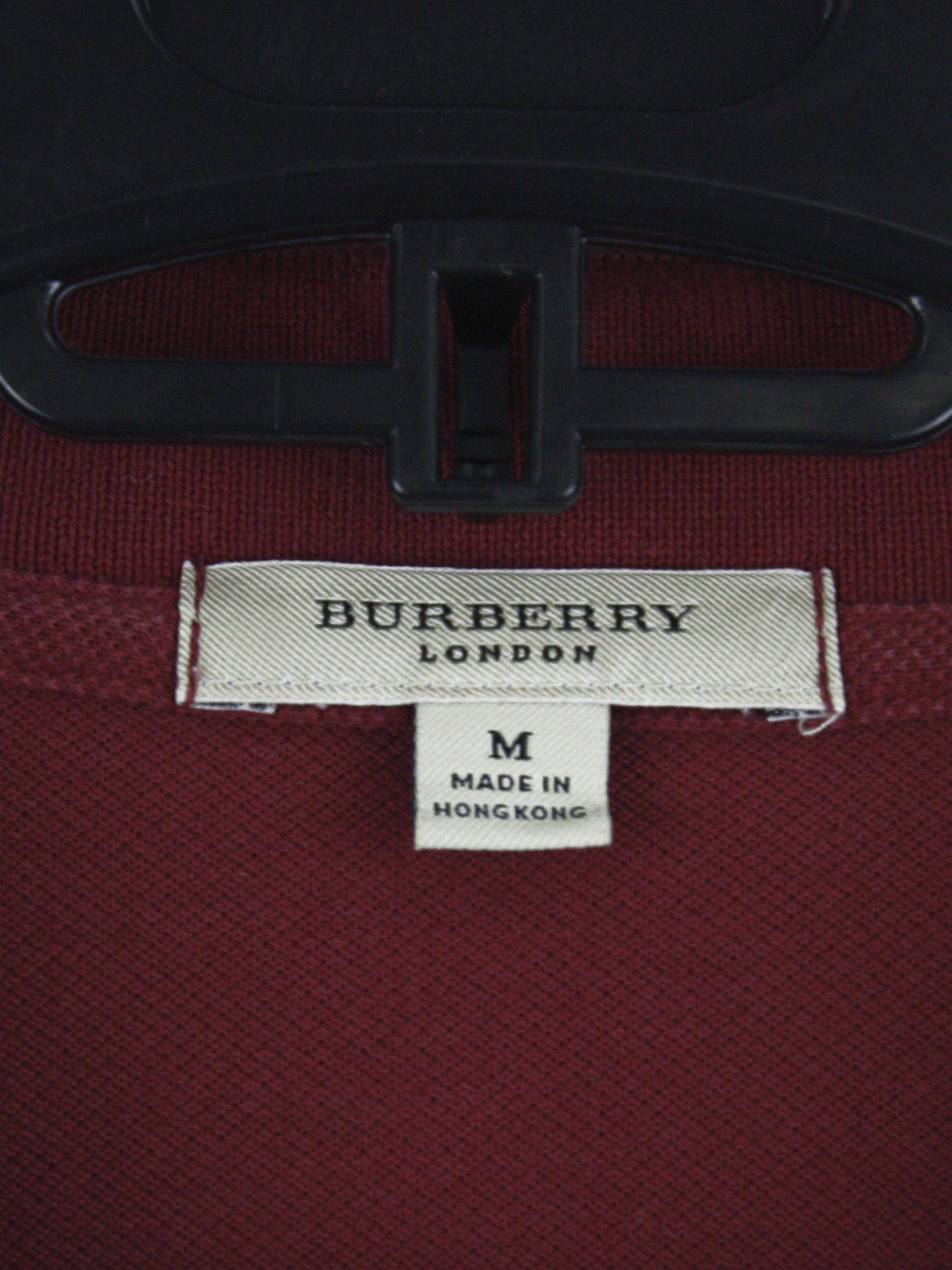 Burberry Burberry Polo Shirt Burgundy Nova Check Placket Vintage Size US M / EU 48-50 / 2 - 4 Thumbnail