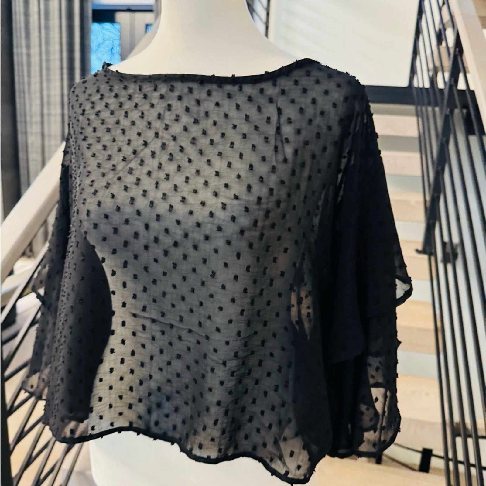 Other New Black Sheer Women's Top with wide sleeves size S Size S / US 4 / IT 40 - 5 Thumbnail