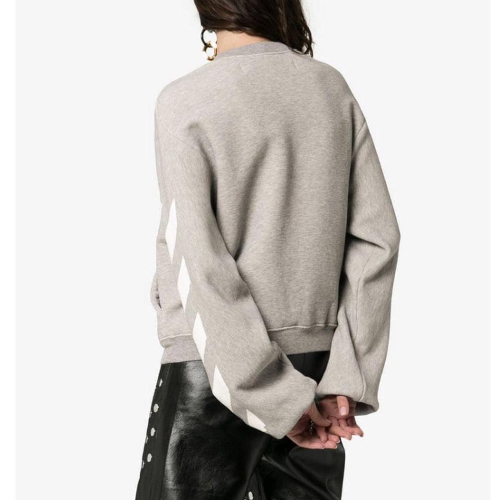 Off-White striped printed kangaroo pocket sweatshirt Size XS / US 0-2 / IT 36-38 - 4 Thumbnail