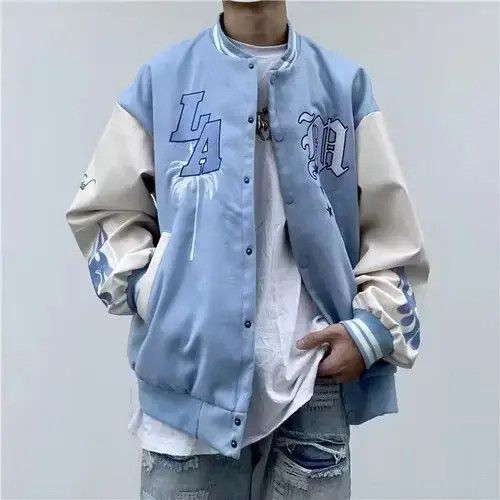 Other L..A Palm Tree Patch Graphic Blue Varsity Jacket Size US XL / EU 56 / 4 - 2 Thumbnail