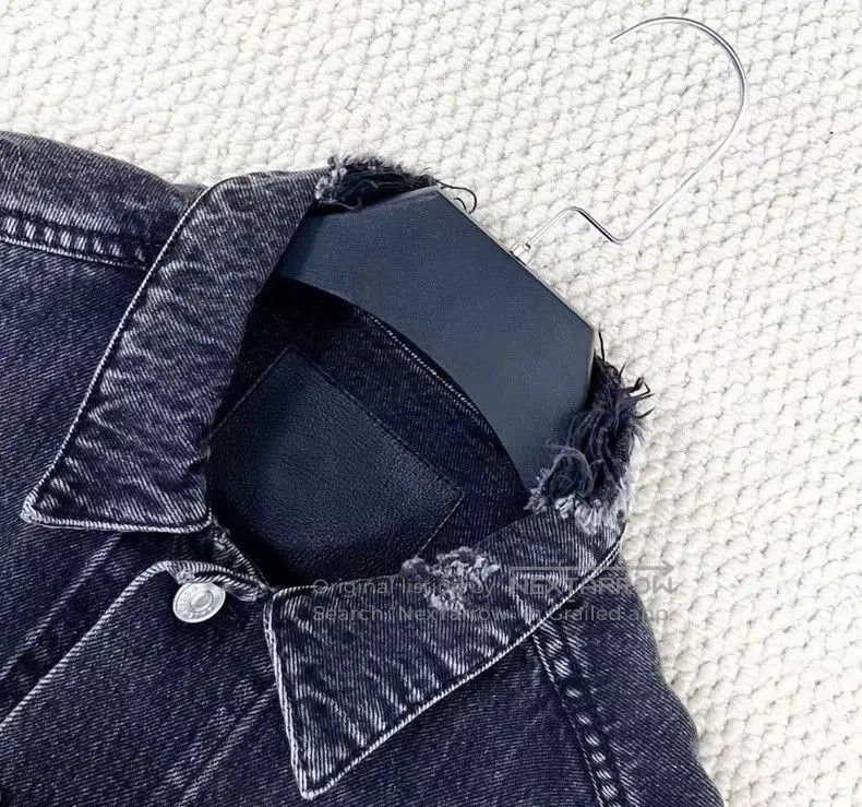 Balenciaga Balenciaga Black Distressed Denim Jacket. Size US M / EU 48-50 / 2 - 3 Thumbnail