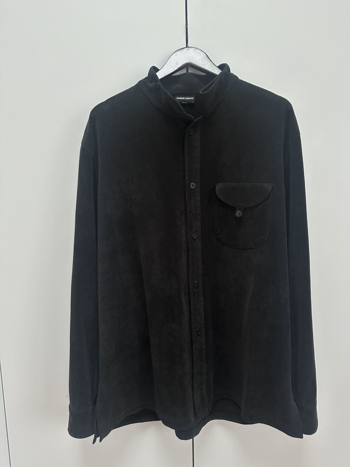 Giorgio Armani Convertible Collar Shirt Black Size US XL / EU 56 / 4 - 1 Thumbnail