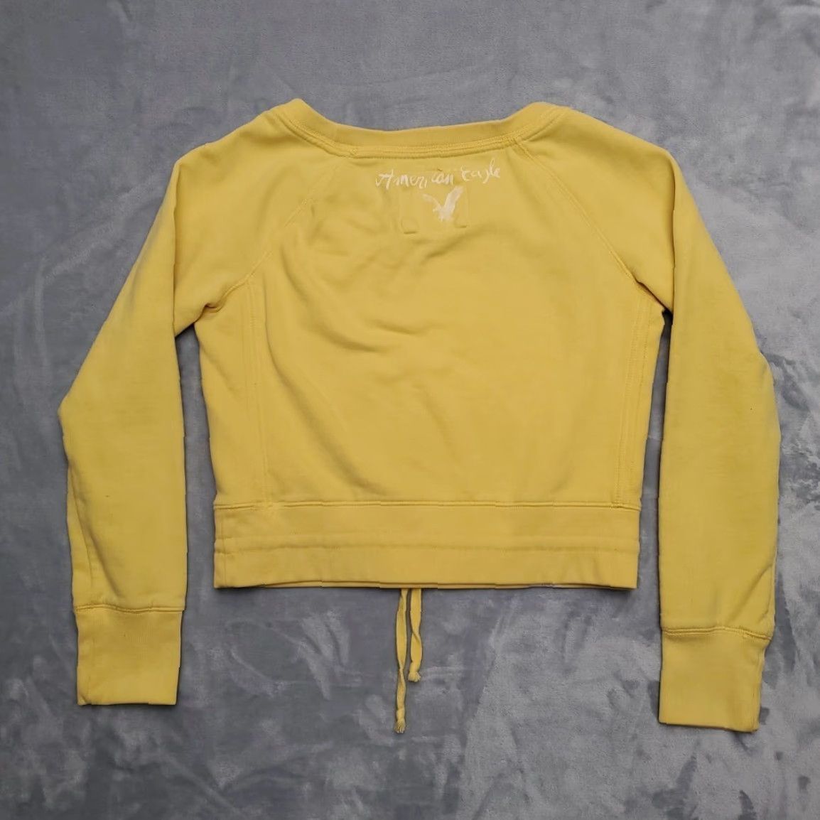 American Eagle Outfitters VINTAGE American Eagle Sweatshirt Womens M Yellow Cropped Pullover Fleece 90s Y2K Preppy Hoodie Mens Womens? Size M / US 6-8 / IT 42-44 - 6 Thumbnail