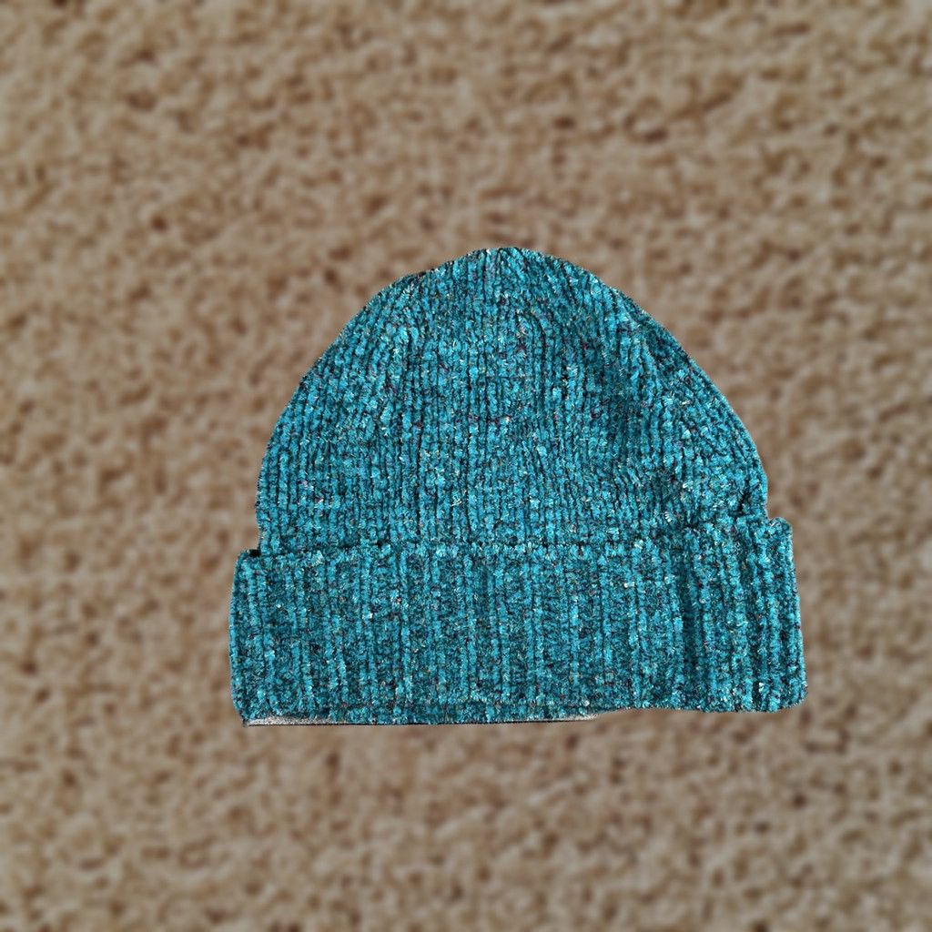 Coldwater Creek Coldwater Creek Beanie Unisex One Size Blue Knit Winter Hat Stretch Cozy Casual Slim Foldover Cuff Mens Womens Adults Size ONE SIZE - 1 Thumbnail