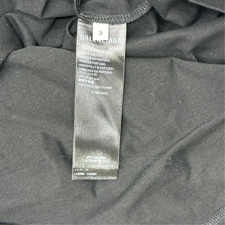 Balenciaga Balenciaga Black Embroidered Logo Short Sleeve T. Size US L / EU 52-54 / 3 - 3 Thumbnail
