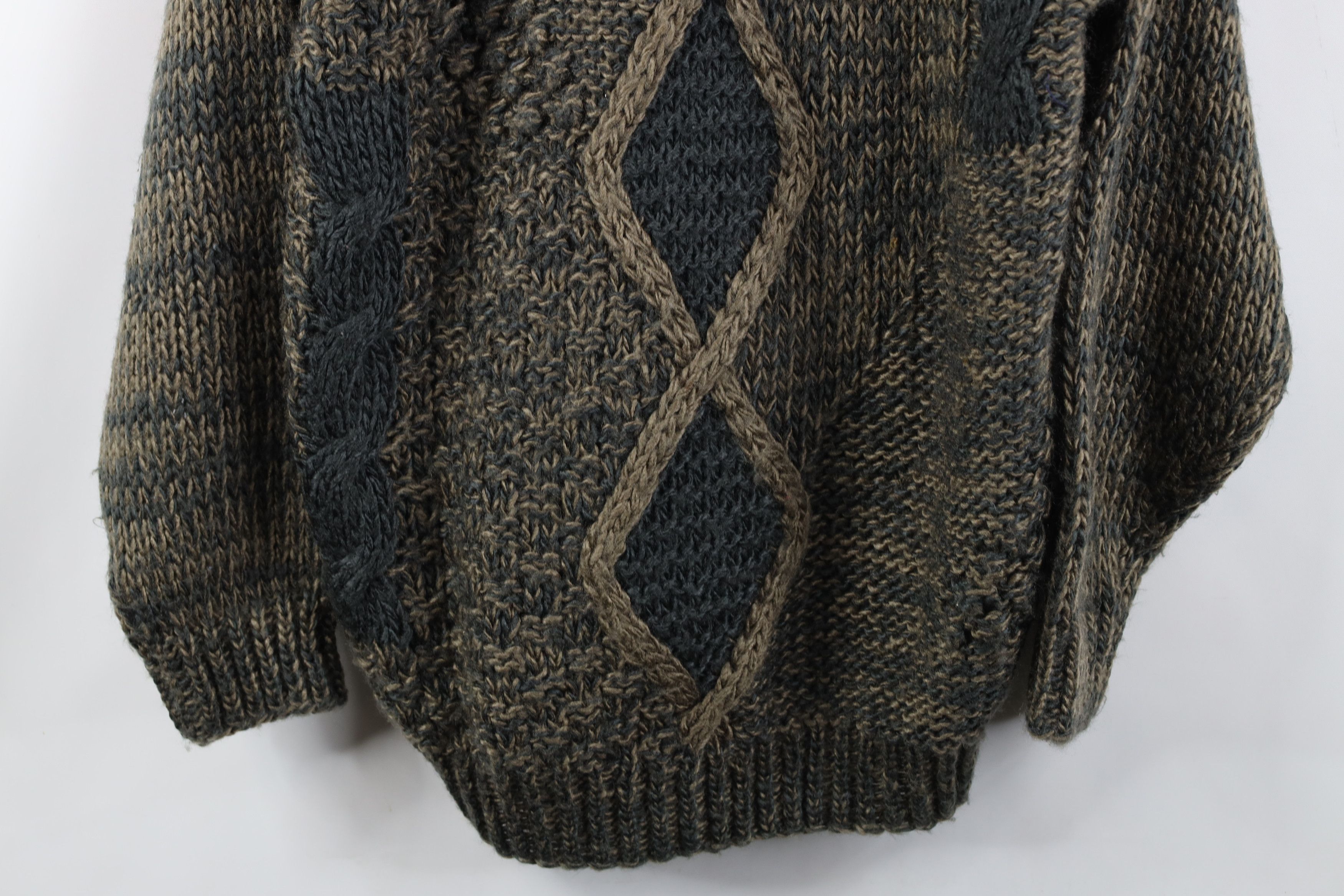 Vintage Vintage 90s Streetwear Knit Fisherman Cable Knit Sweater Size US L / EU 52-54 / 3 - 3 Thumbnail