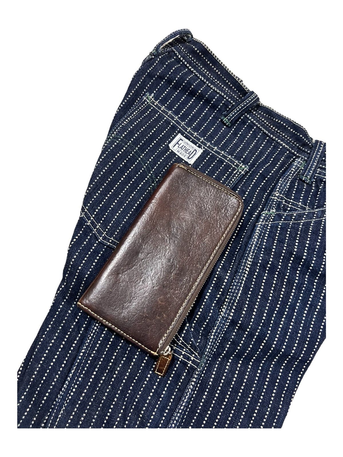 Genuine Leather × Pure Blue Japan × Redmoon Double Zipper Multi Slot Card & Money Leather Long Wallet Size ONE SIZE - 2 Thumbnail