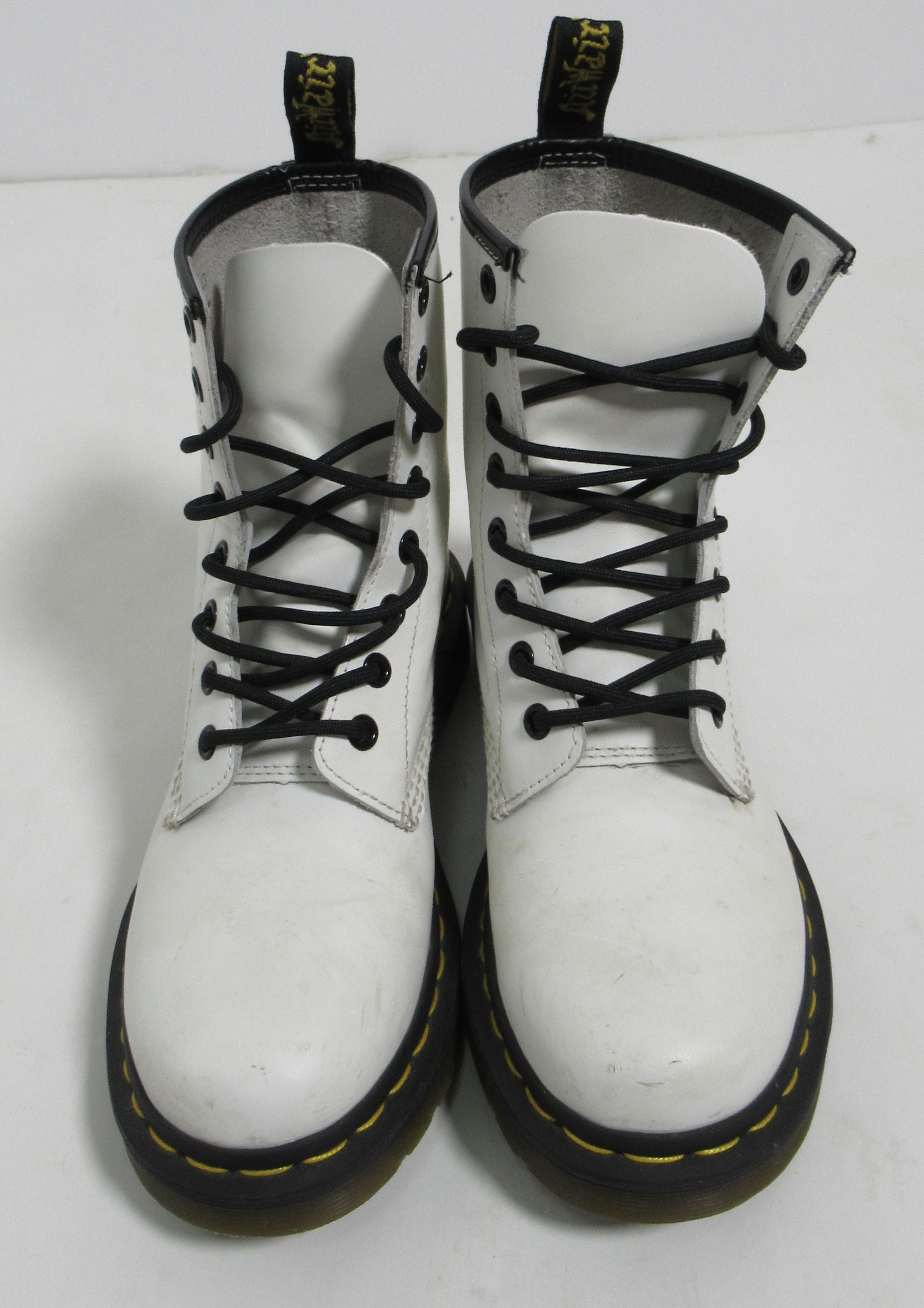 Dr. Martens Dr Martens 1460 Women's Smooth Leather Lace Up Boots White Size US 7 / IT 37 - 2 Thumbnail