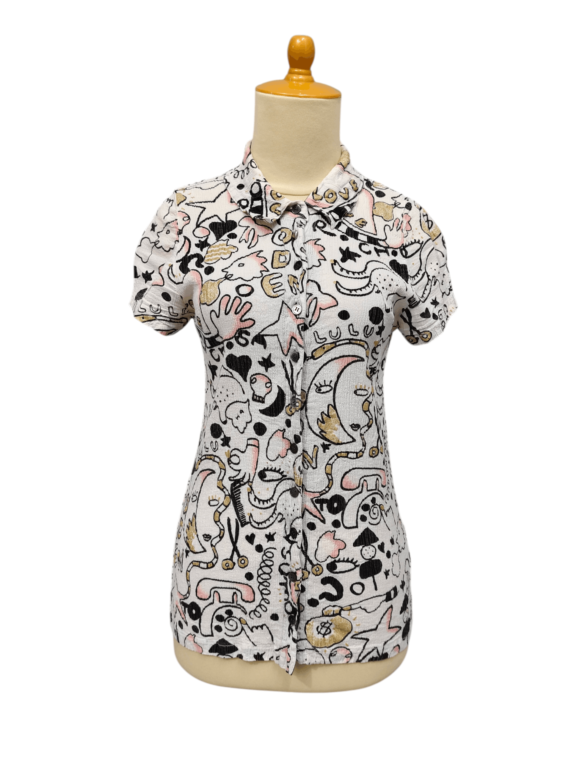 Tsumori Chisato Tsumori Chisato🇯🇵 Pleats Surreal AOP Short Sleeve Shirt Size M / US 6-8 / IT 42-44 - 1 Thumbnail