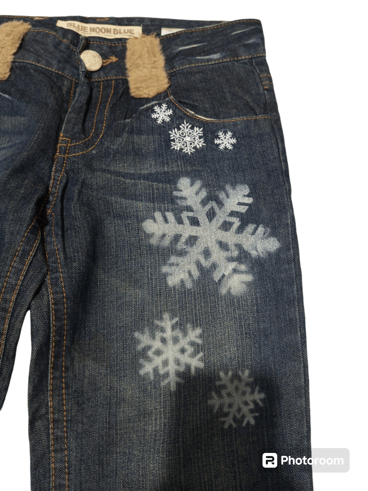 Hysteric Glamour Vintage Blue Moon blue fur pocket snow surf denim jeans Size US 31 - 7 Thumbnail