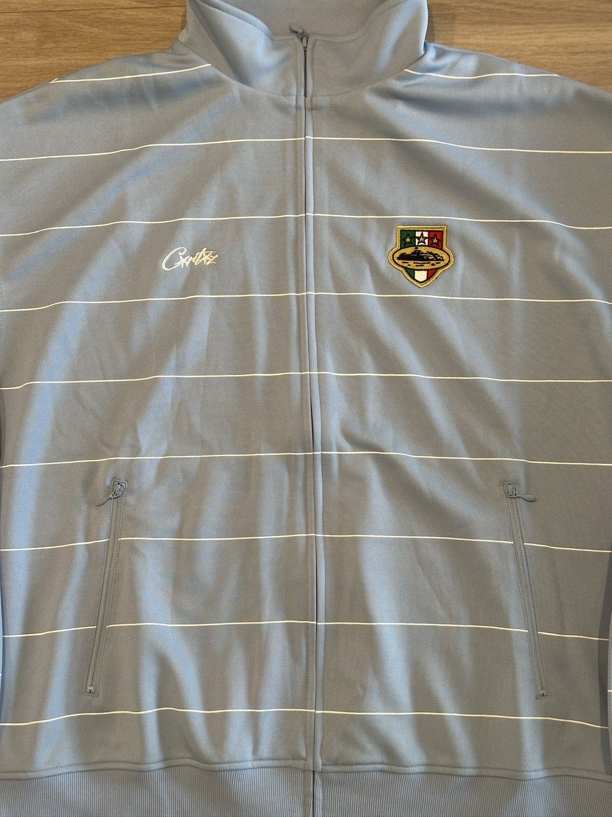 Corteiz Cortiez Italia Track Jacket (Baby Blue) | Grailed