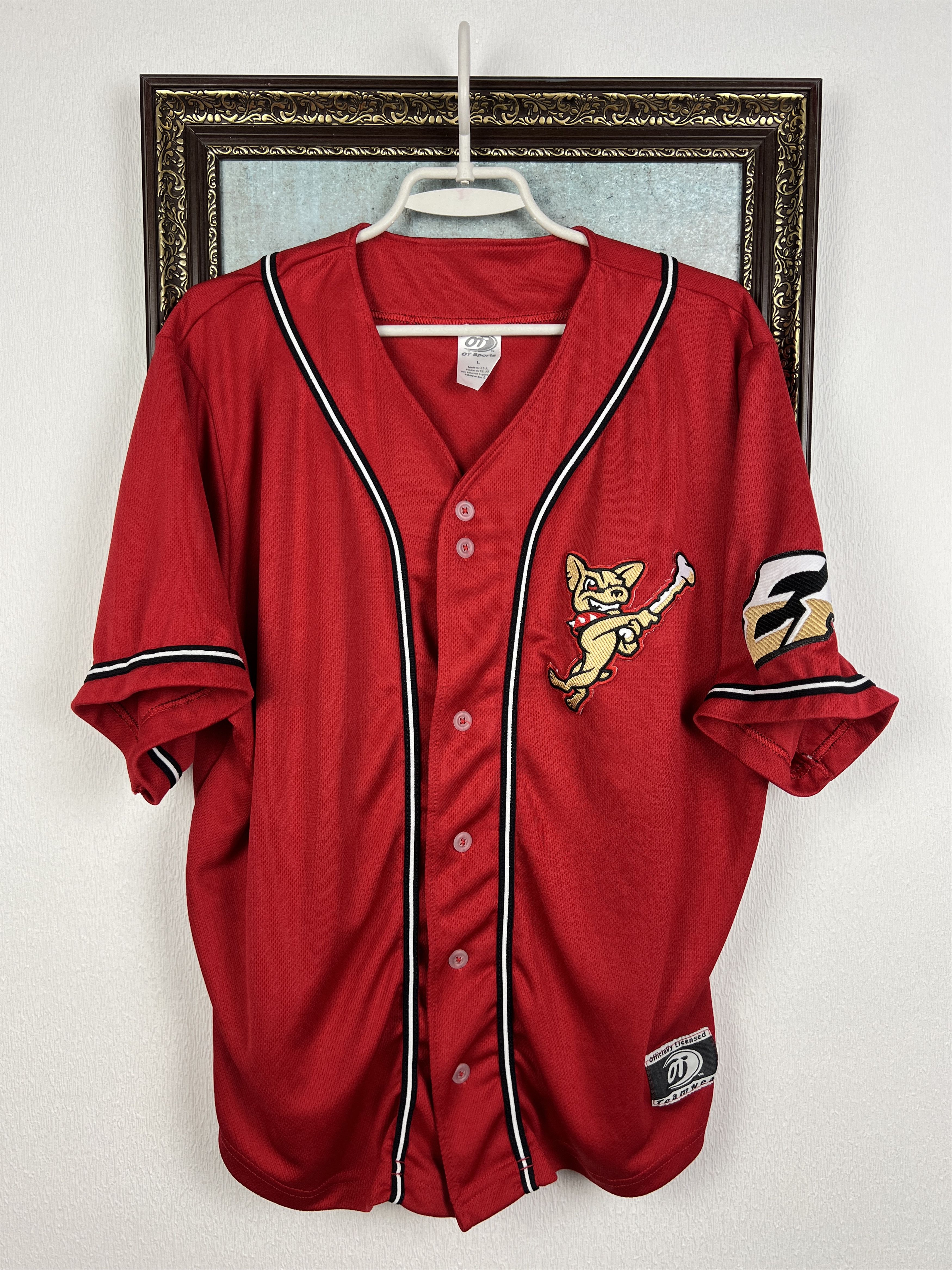 Vintage El Paso Chihuahuas Baseball Jersey Howling Dog Trikot Shirt Size US L / EU 52-54 / 3 - 1 Thumbnail