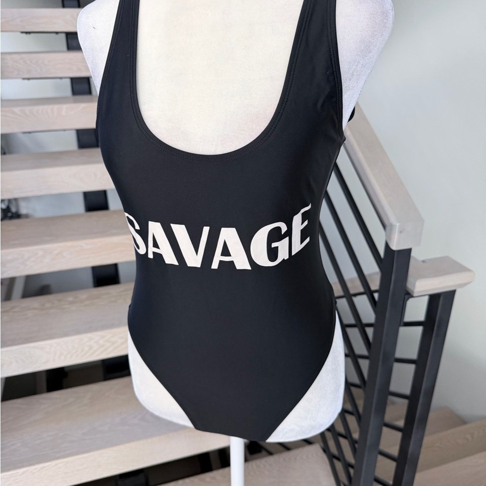Other Private Party Savage Black One-Piece Swimsuit Bikini Swim S Size ONE SIZE - 4 Thumbnail