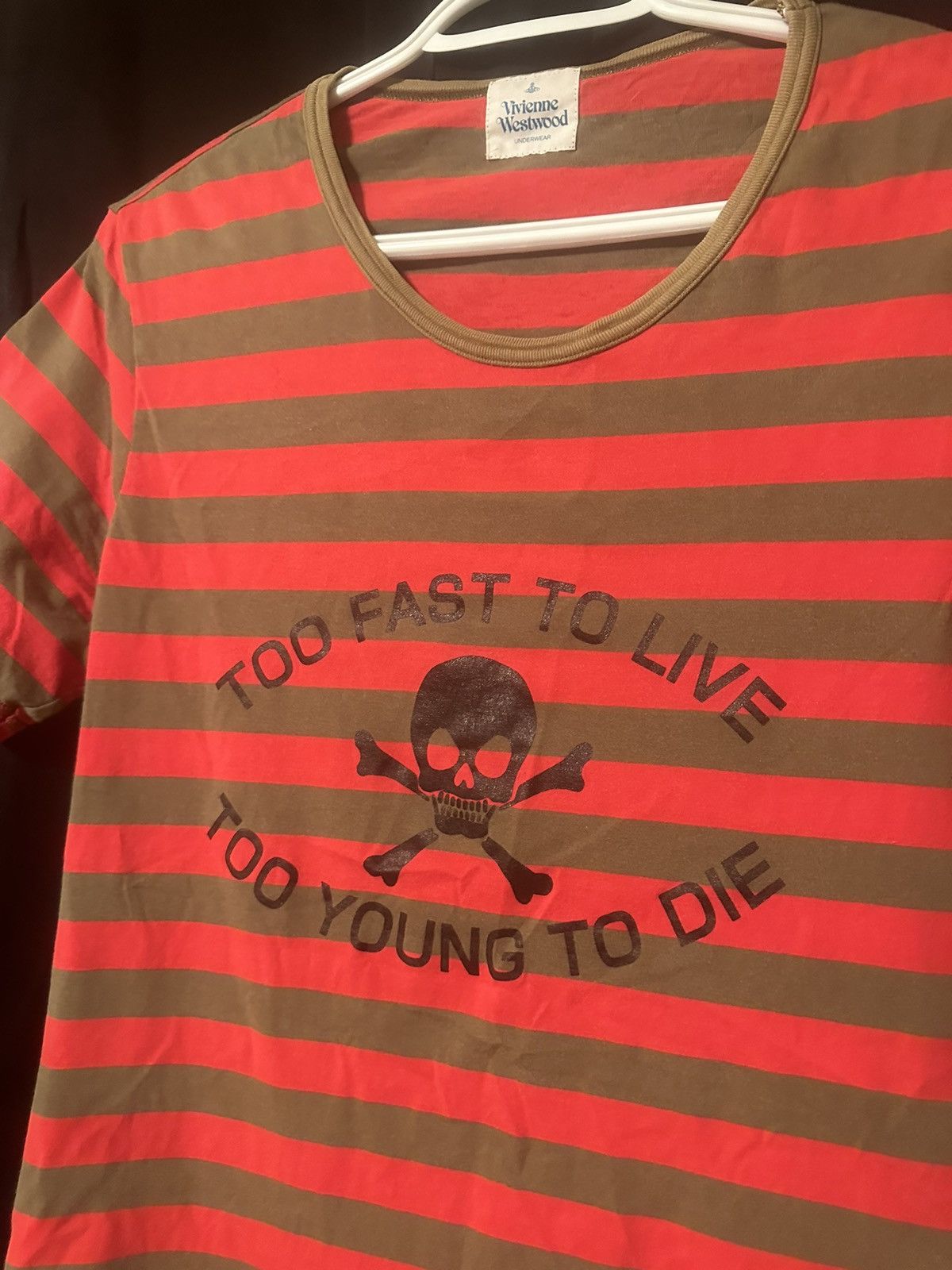 Vivienne Westwood Too Fast To Live ☠️ Too Young To Die Striped Tee Size US M / EU 48-50 / 2 - 2 Thumbnail