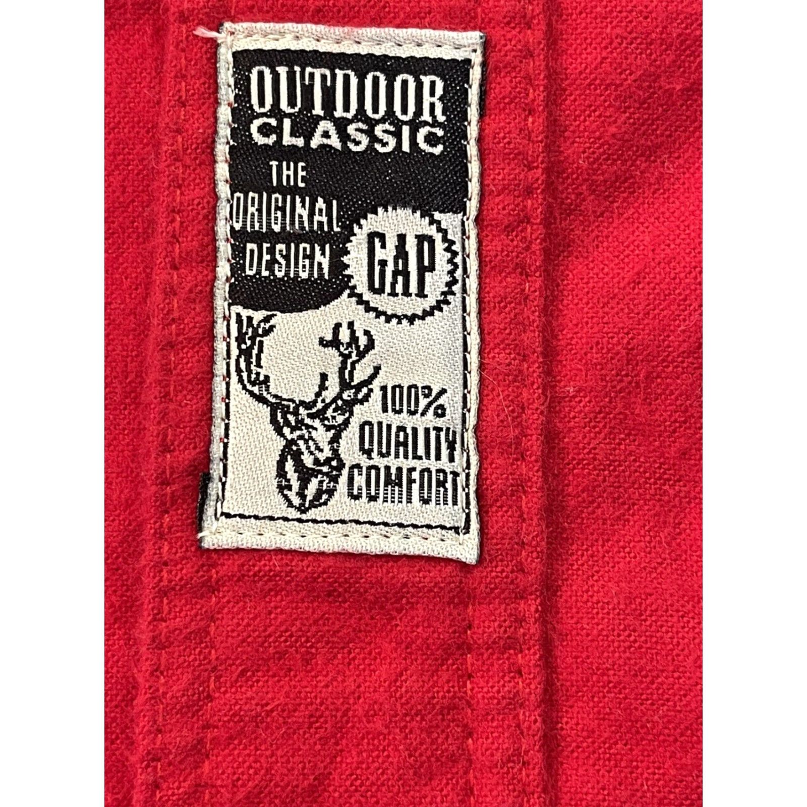 Gap VINTAGE Gap 90s Flannel Shirt Mens Medium Red Heavyweight Button-Up Outdoor Size US M / EU 48-50 / 2 - 4 Thumbnail