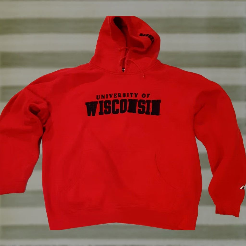Pro Player VINTAGE Wisconsin Badgers Pro Player Pullover Hoodie XL Red Mens Size US XL / EU 56 / 4 - 1 Thumbnail