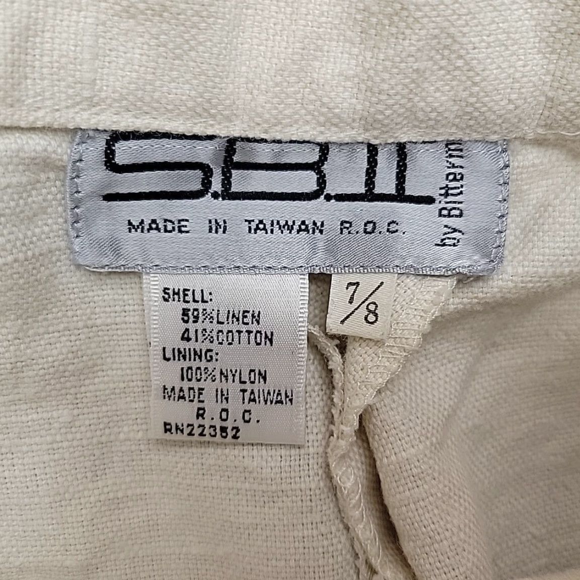Vintage VINTAGE SB. II Shorts Women 7/8 Cream Linen Cotton Blend Pleated Minimalist Resort Shirt? Size 28" / US 6 / IT 42 - 3 Thumbnail