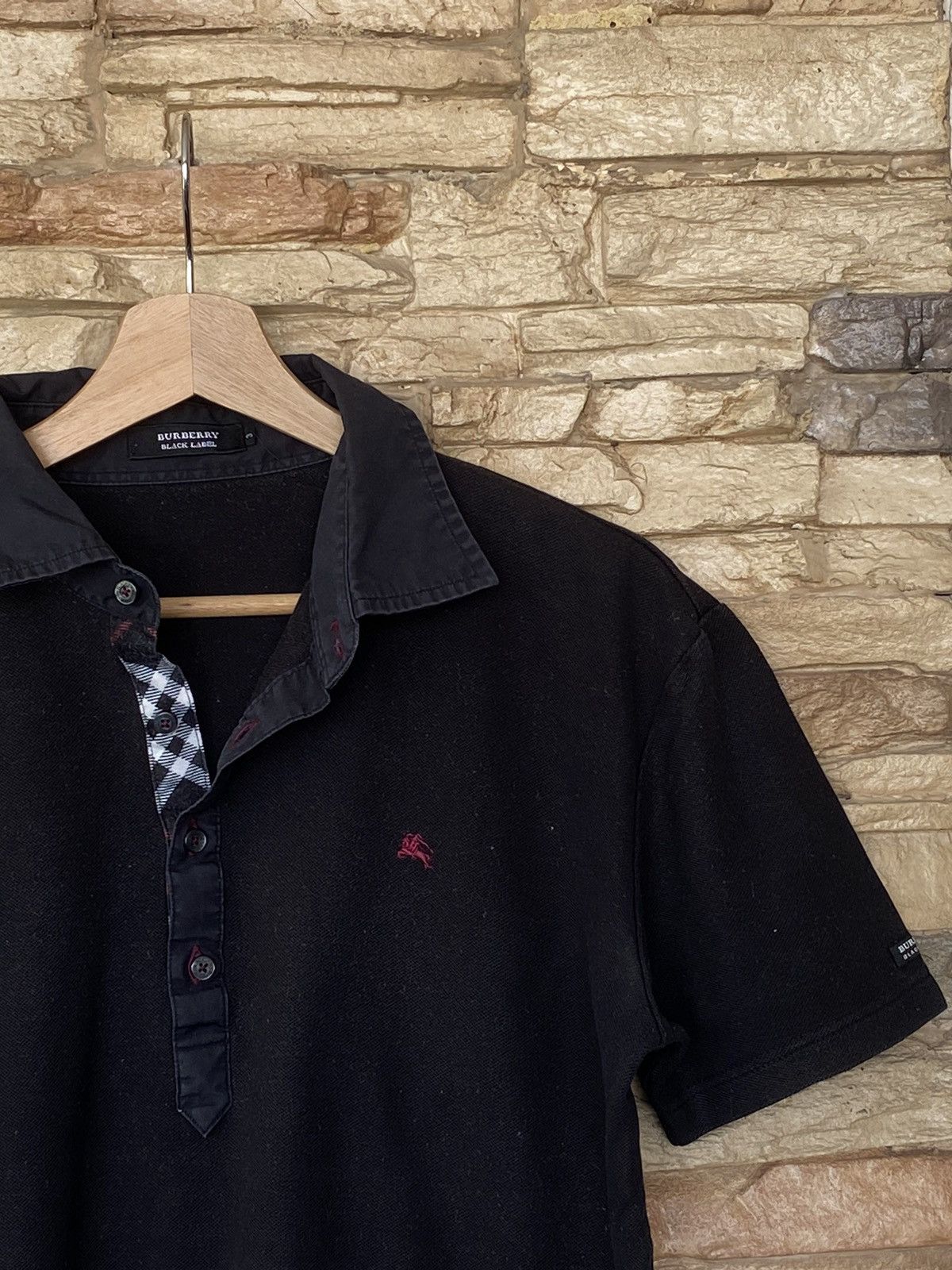 Vintage Vintage Burberry Black Label Nova Check Polo Shirt Size US M / EU 48-50 / 2 - 1 Thumbnail
