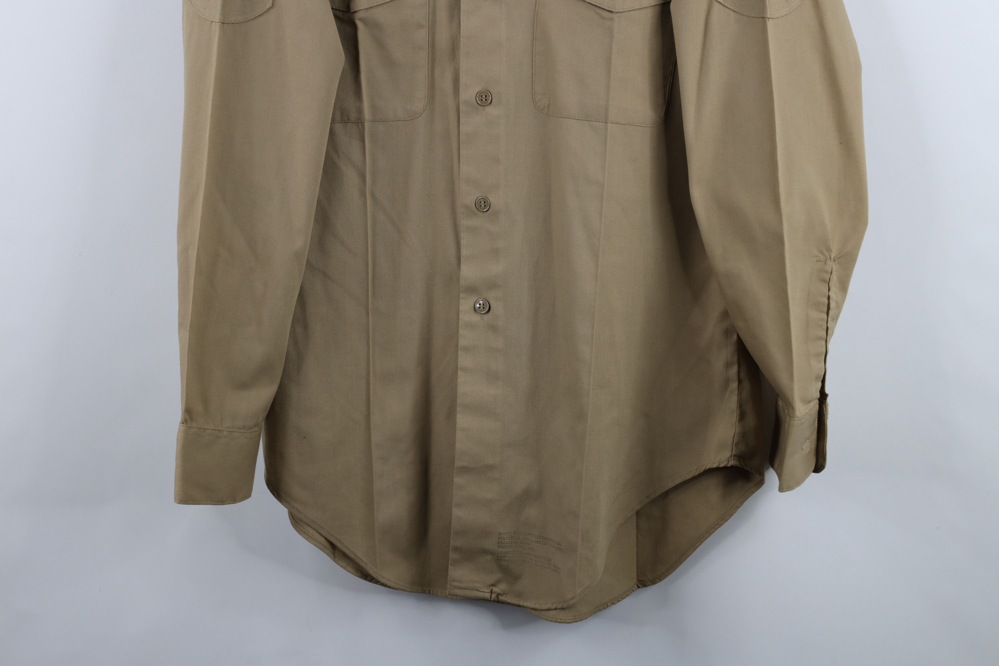 Vintage Vintage 80s Military Marines Collared Button Shirt Khaki USA Size US M / EU 48-50 / 2 - 3 Thumbnail
