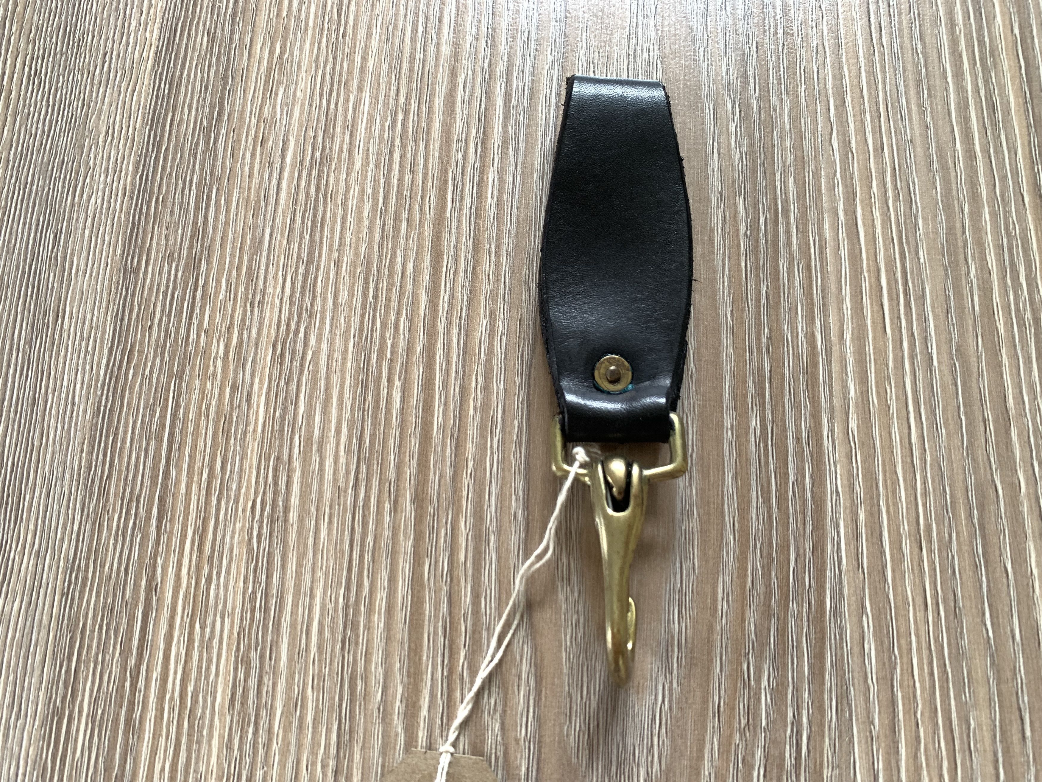 Handmade Black Heavy Classic Leather Keychain Size ONE SIZE - 4 Thumbnail