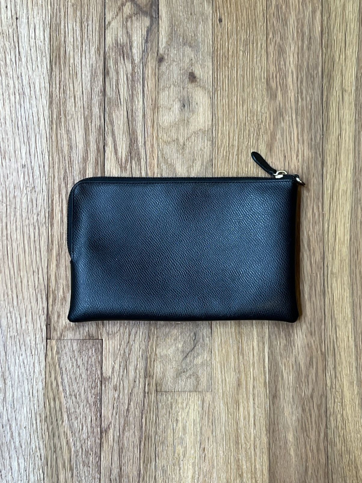 Coach Coach Black Leather Story Zip Corner Wristlet Pouch Clutch Size ONE SIZE - 2 Thumbnail
